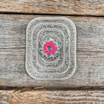 White Rectangle Rhinestone Rosette - Assorted Conchos