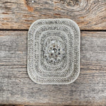 White Rectangle Rhinestone Rosette - Assorted Conchos
