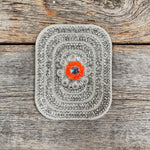 White Rectangle Rhinestone Rosette - Assorted Conchos