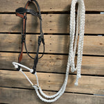 Black Basketweave White Loping Hackamore #LHK004