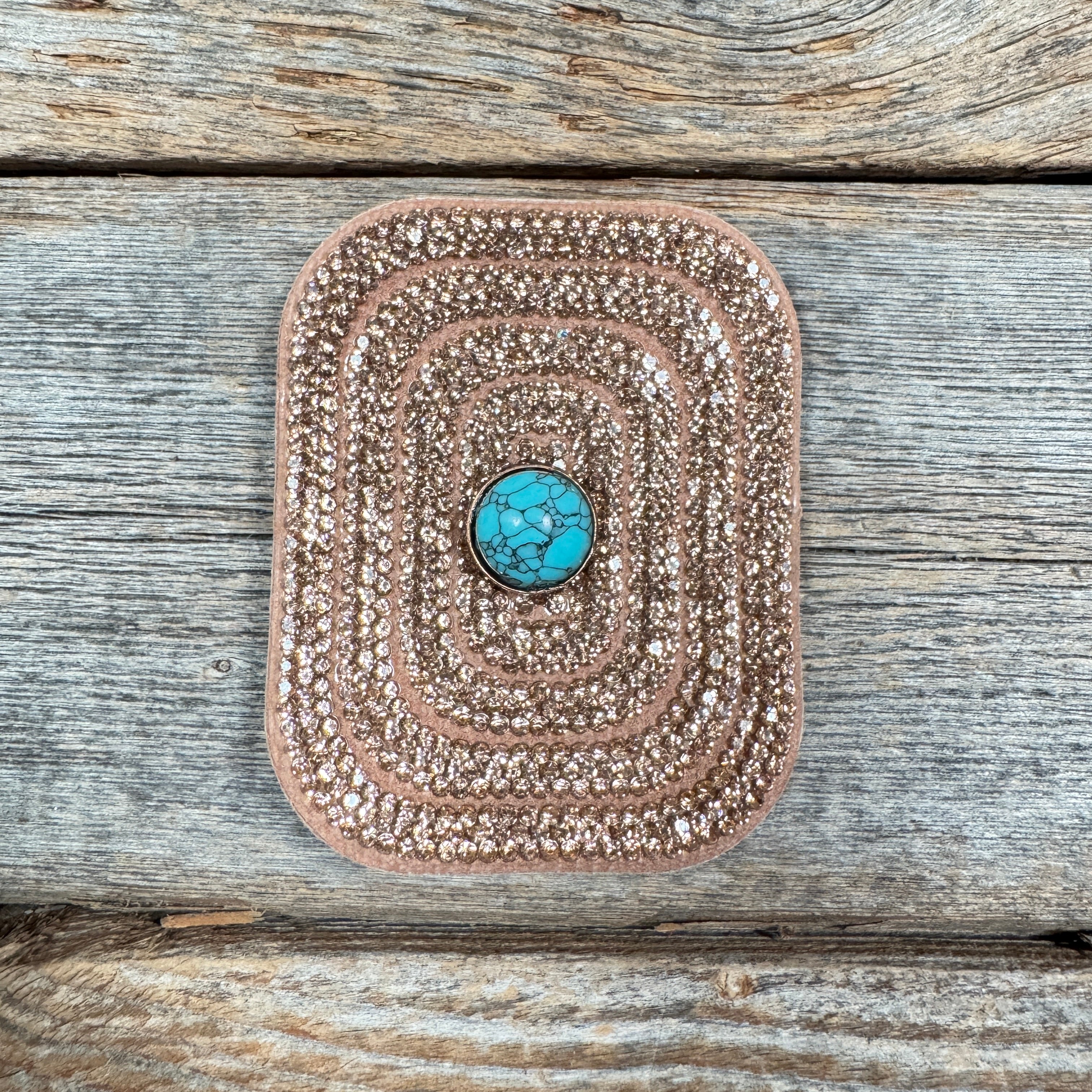 Copper Rectangle Rhinestone Rosette - Assorted Conchos