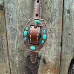 Medium Oil Braided Turquoise One Ear Tack Set #OEBC541