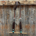 Medium Oil Braided Turquoise One Ear Tack Set #OEBC541