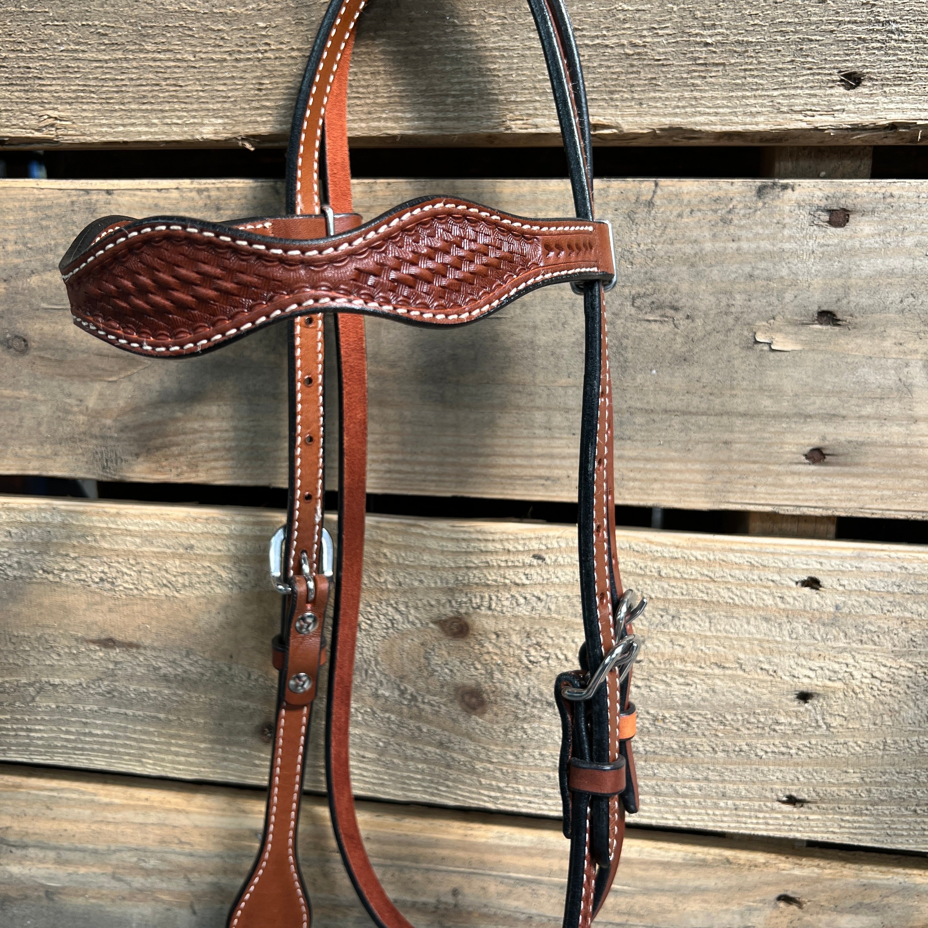 Medium Oil Basketweave Tan Loping Hackamore #LHK008
