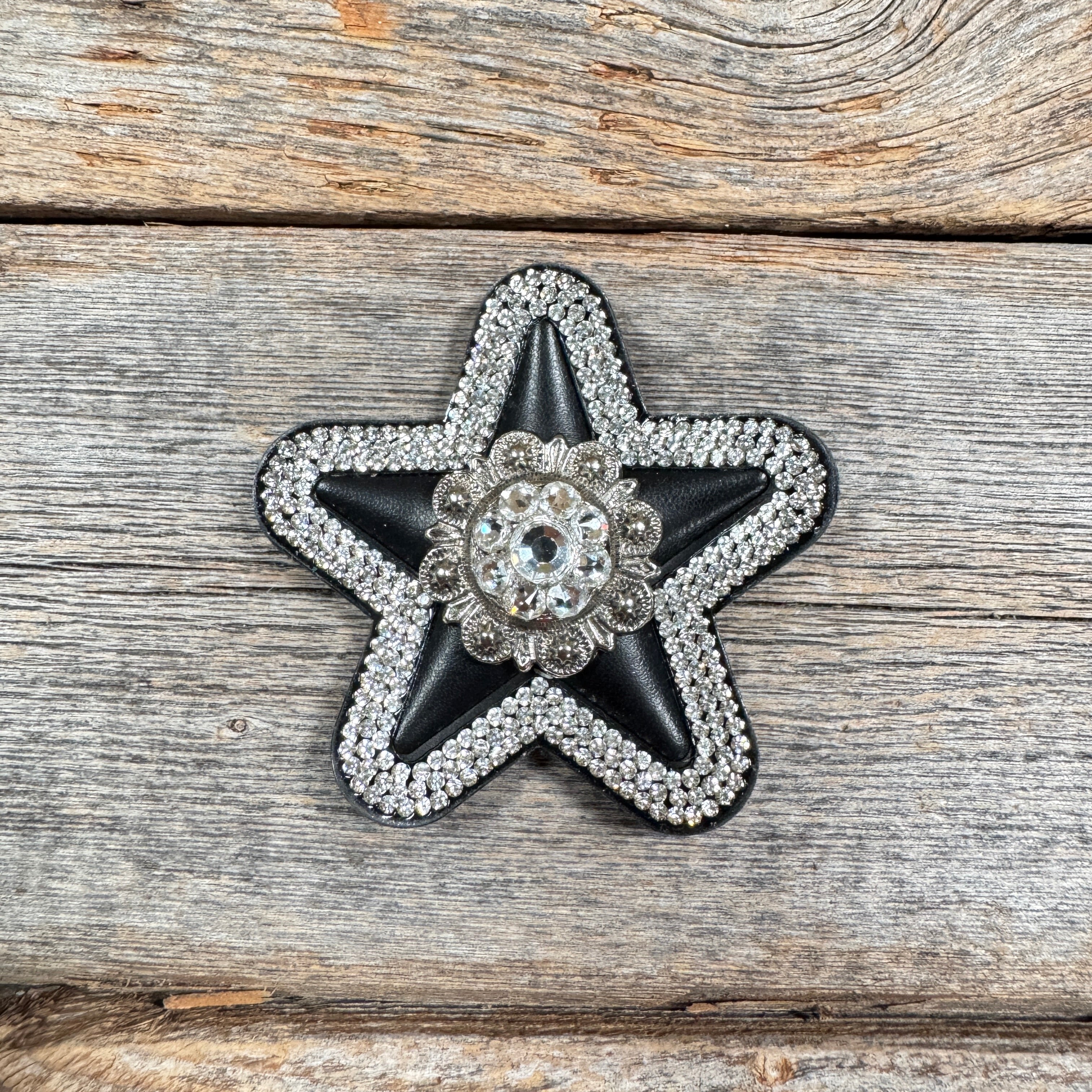 Black Small Star Rhinestone Rosette - Assorted Conchos