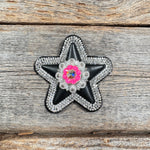 Black Small Star Rhinestone Rosette - Assorted Conchos