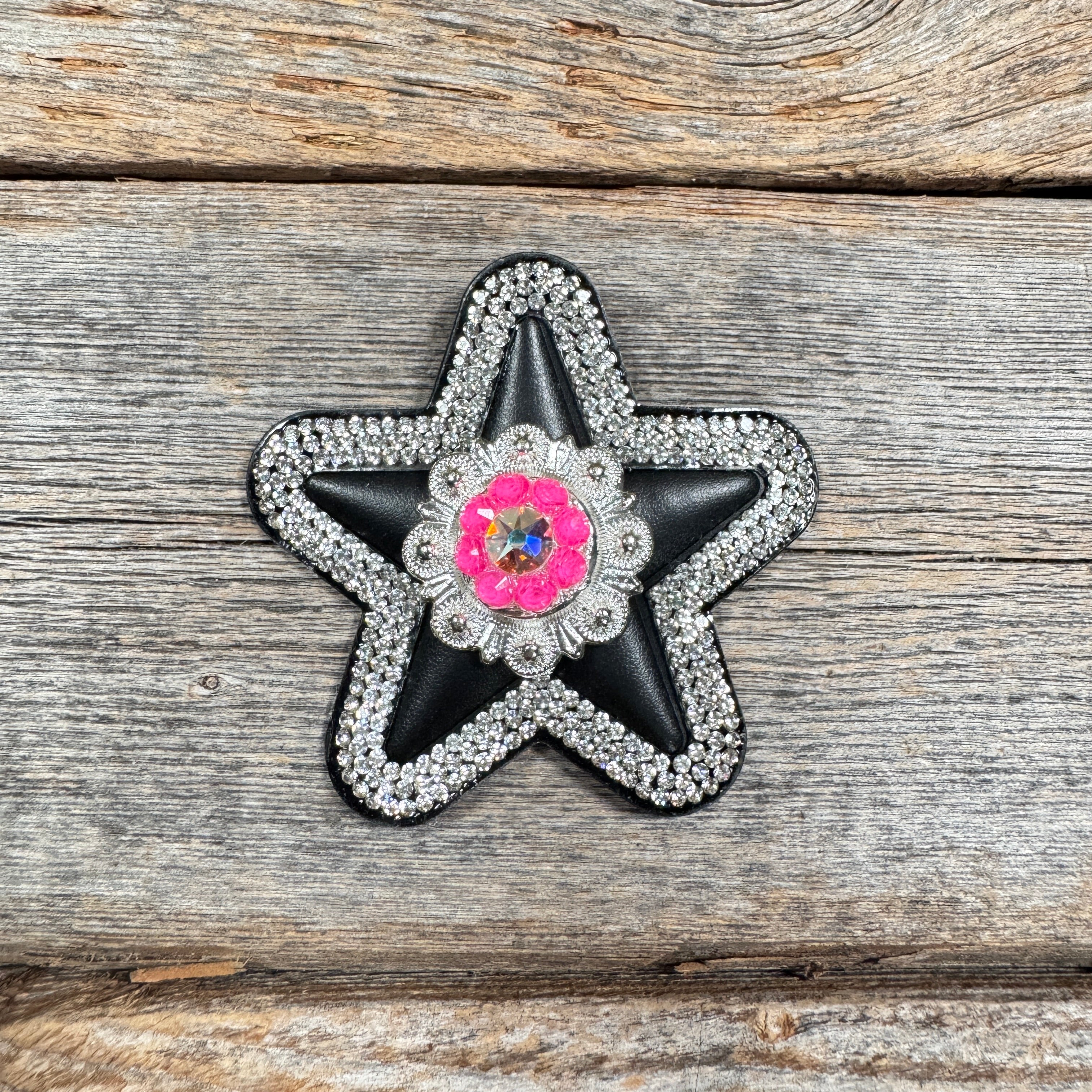 Black Small Star Rhinestone Rosette - Assorted Conchos