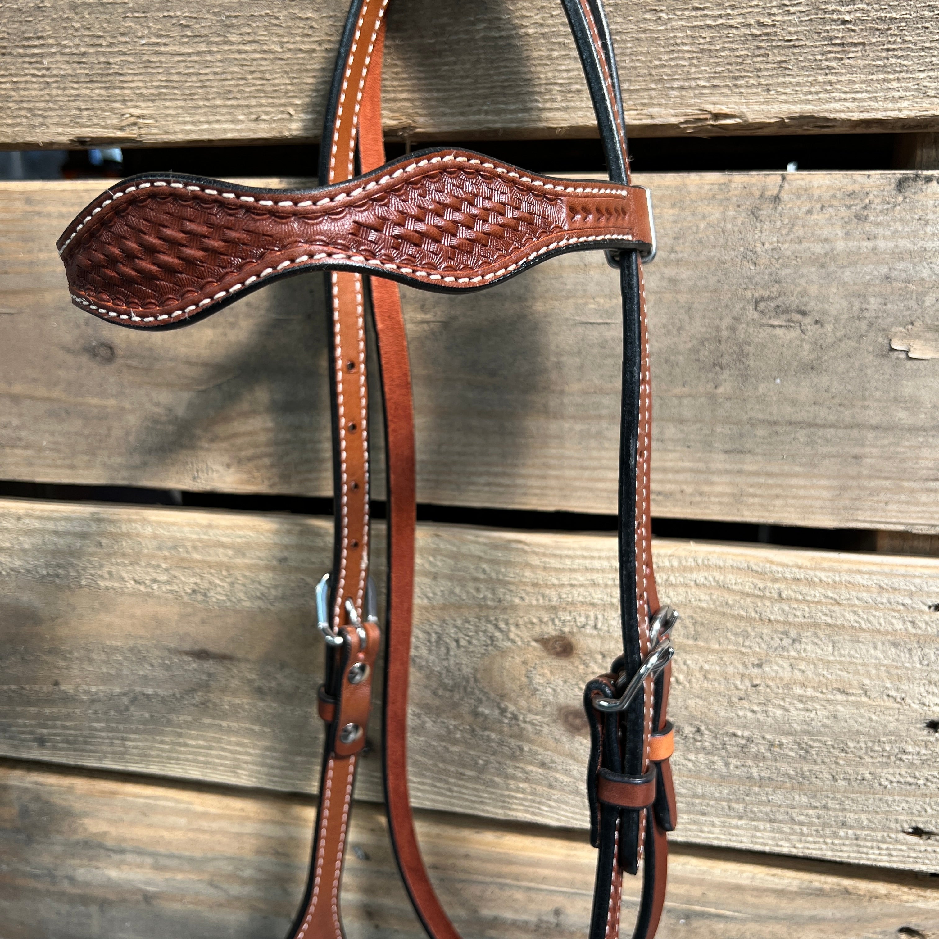 Medium Oil Basketweave Black Loping Hackamore #LHK009