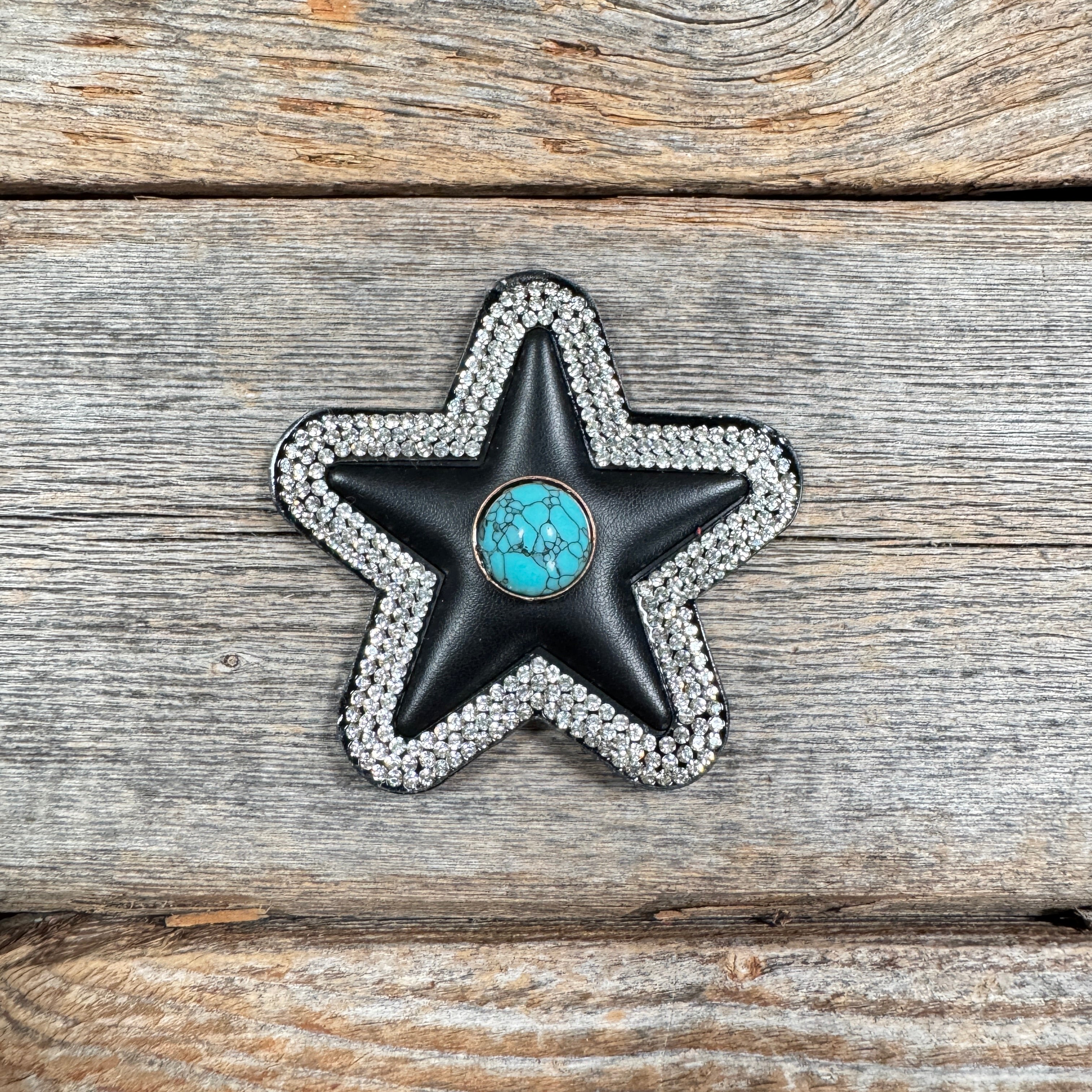 Black Small Star Rhinestone Rosette - Assorted Conchos