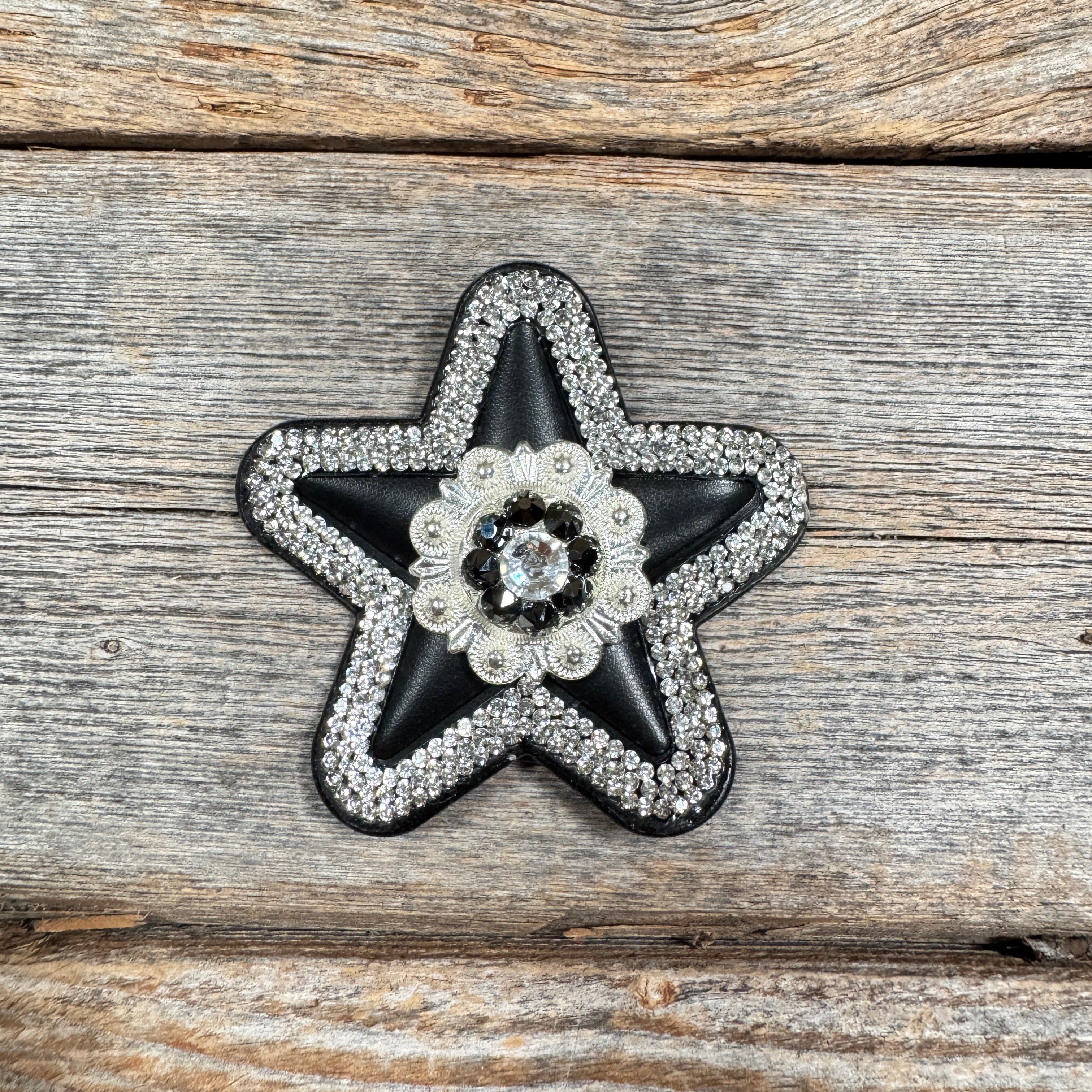 Black Small Star Rhinestone Rosette - Assorted Conchos
