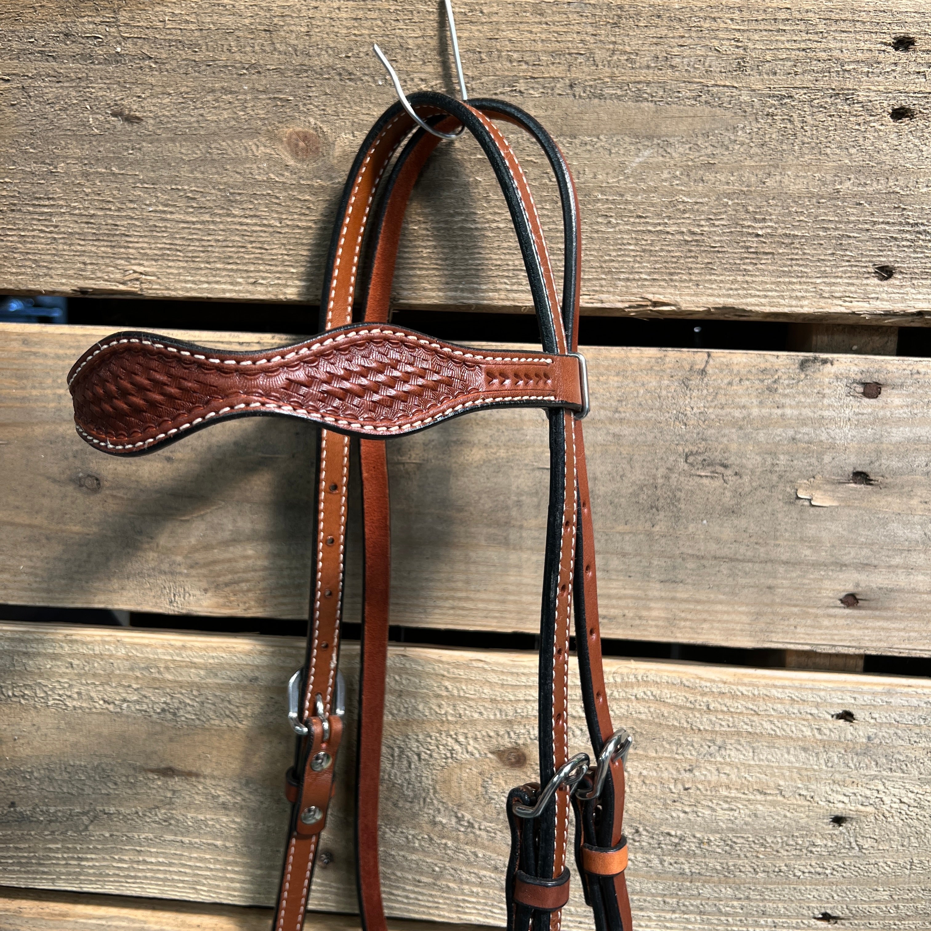Medium Oil Basketweave Lime Loping Hackamore #LHK010