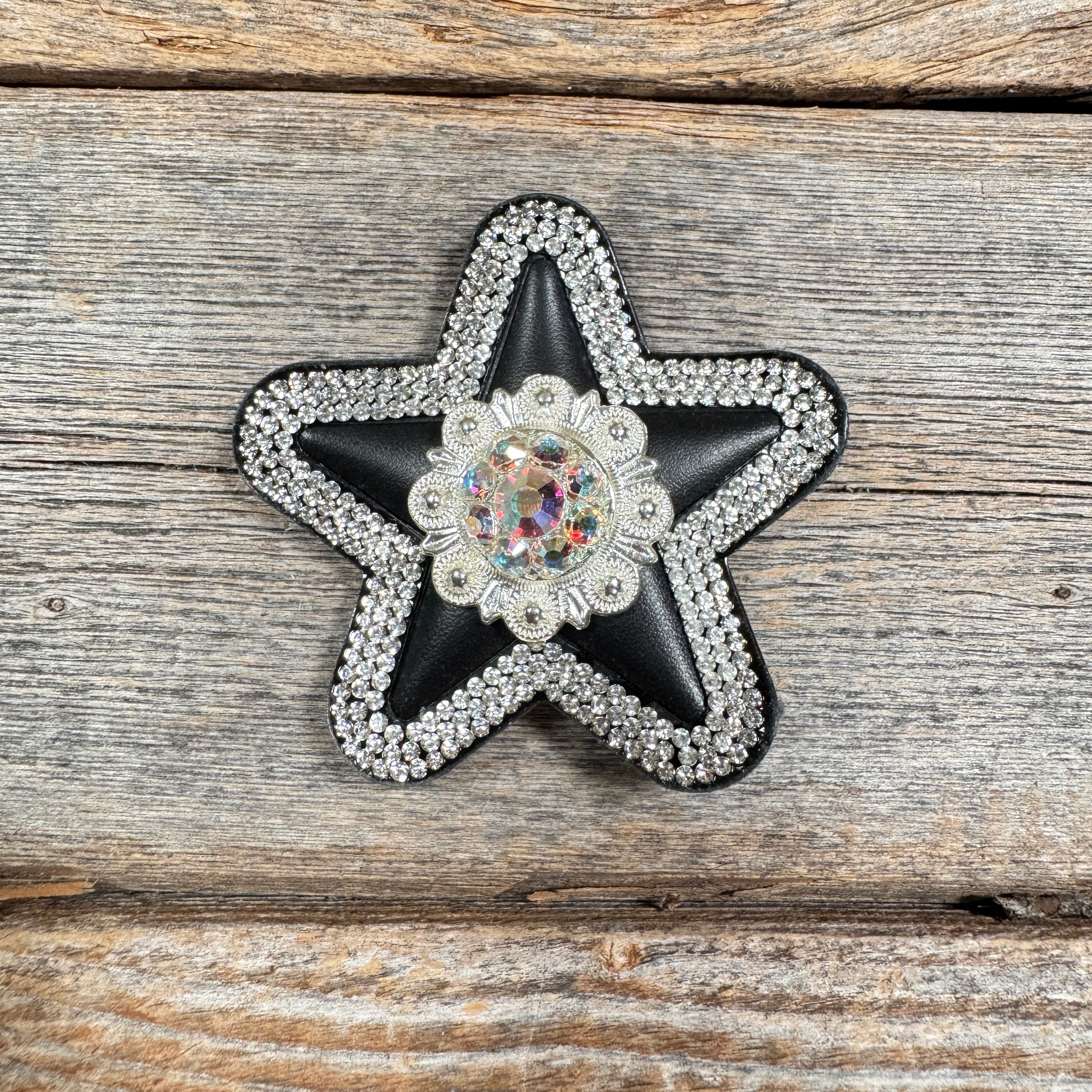 Black Small Star Rhinestone Rosette - Assorted Conchos