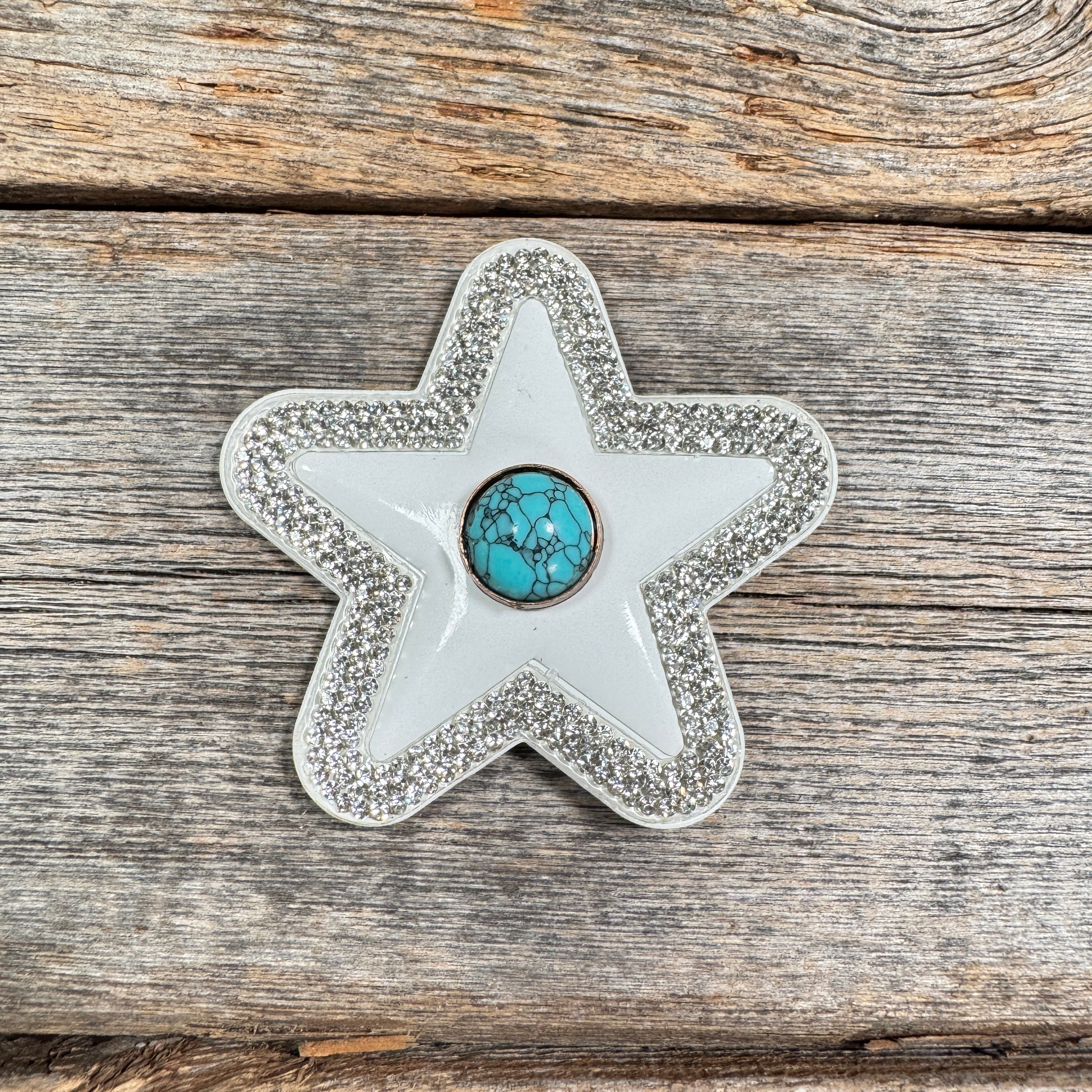 White Small Star Rhinestone Rosette - Assorted Conchos