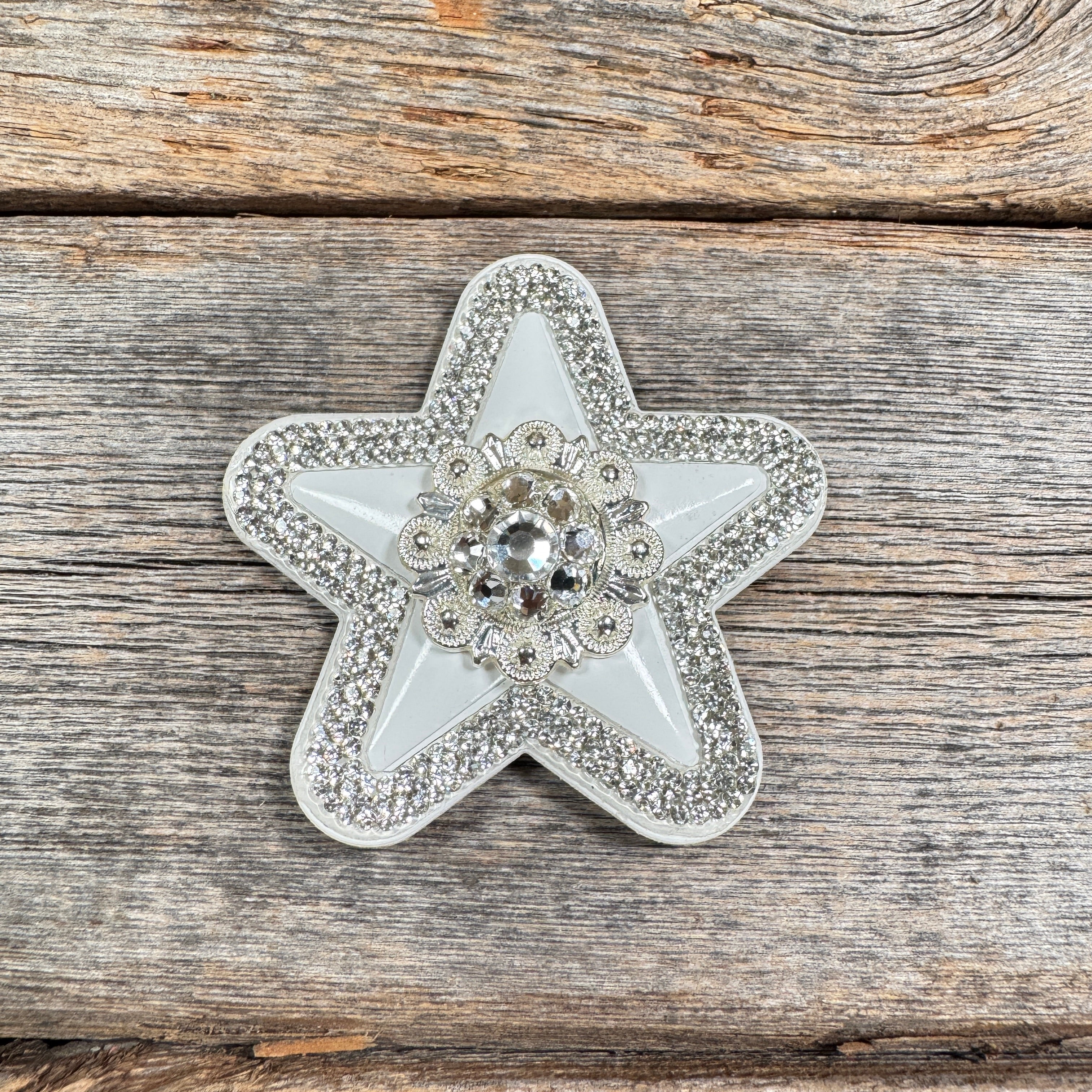 White Small Star Rhinestone Rosette - Assorted Conchos
