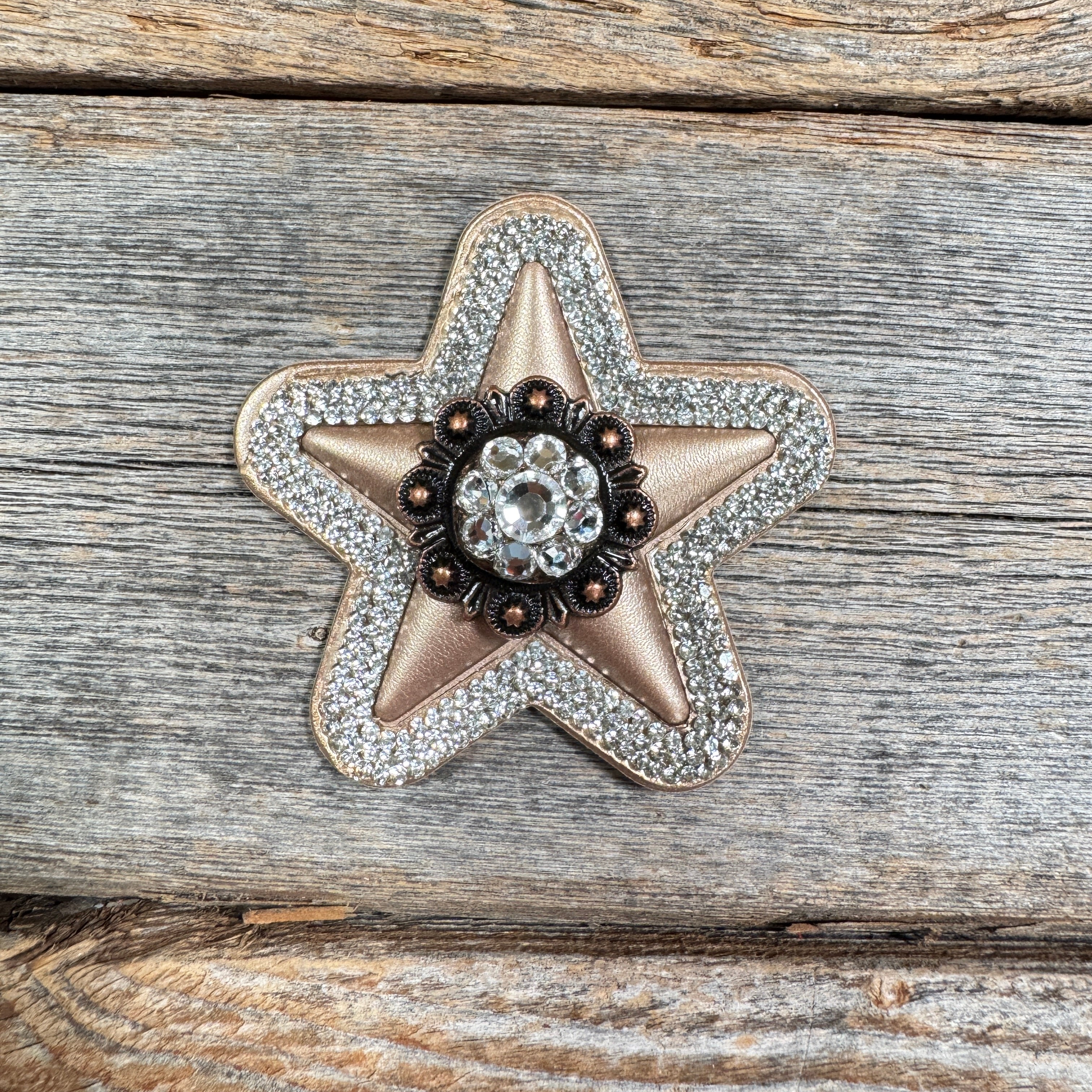 Bronze Small Star Rhinestone Rosette - Assorted Conchos