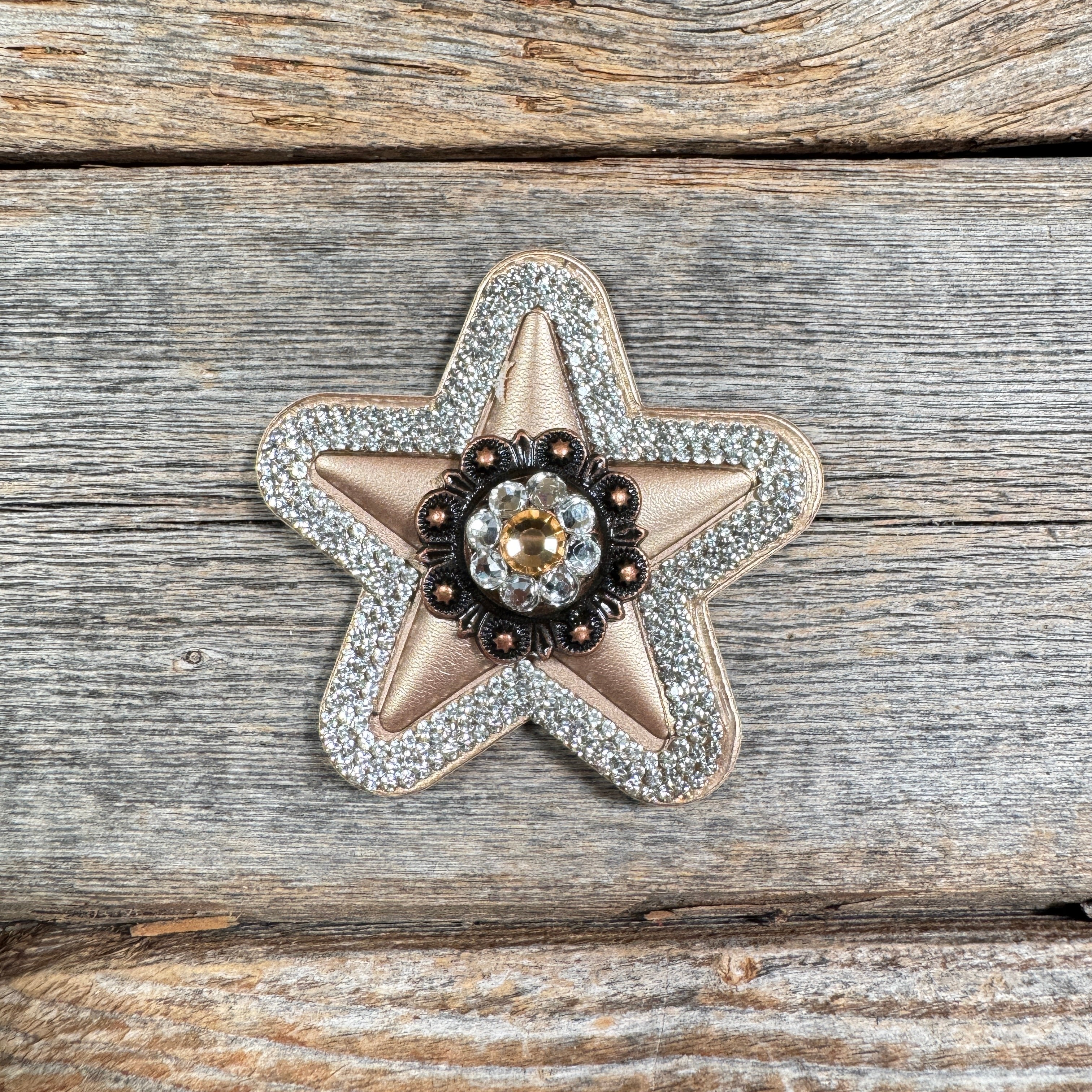 Bronze Small Star Rhinestone Rosette - Assorted Conchos