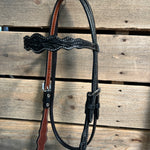 Black Floral Scalloped Black Loping Hackamore #LHK014