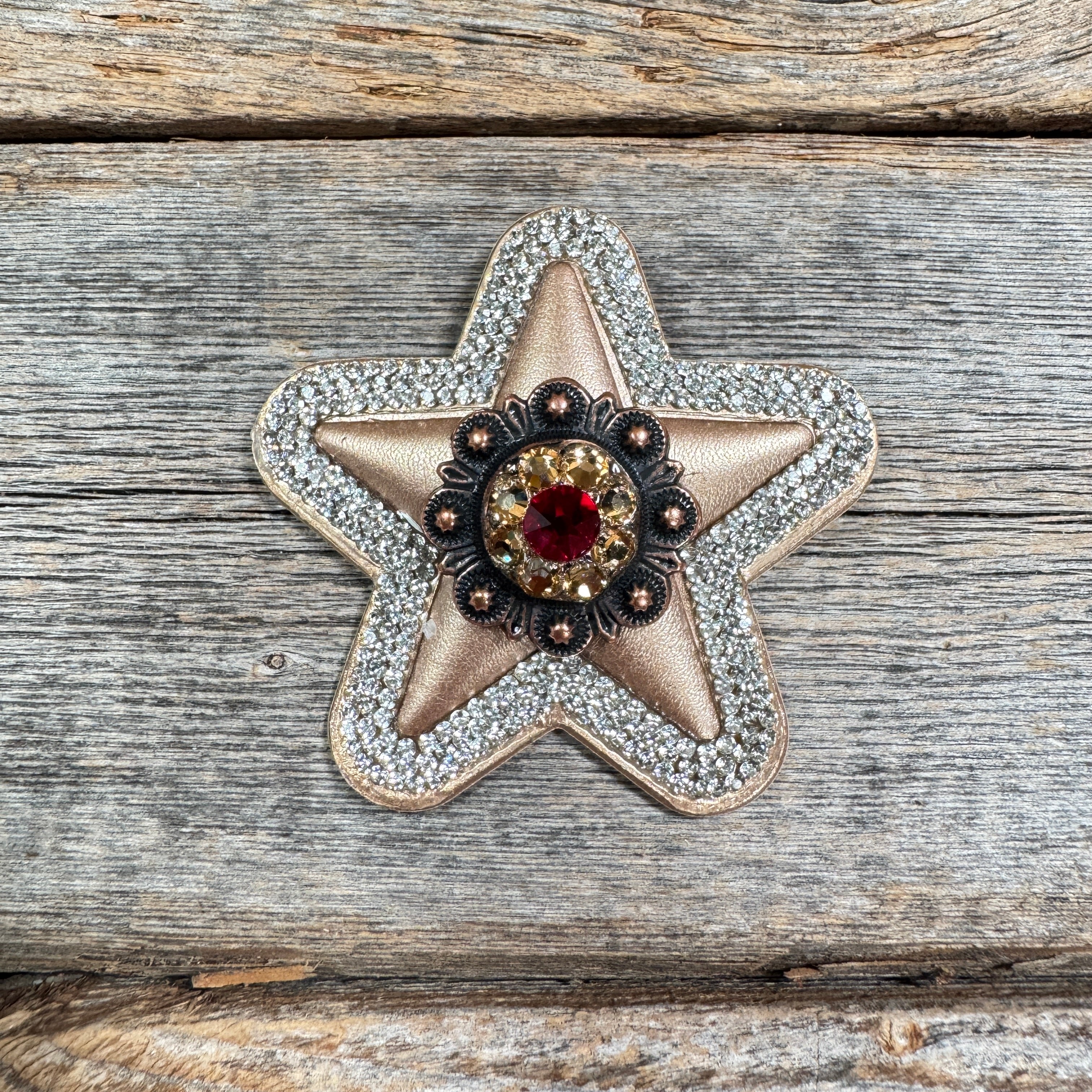 Bronze Small Star Rhinestone Rosette - Assorted Conchos