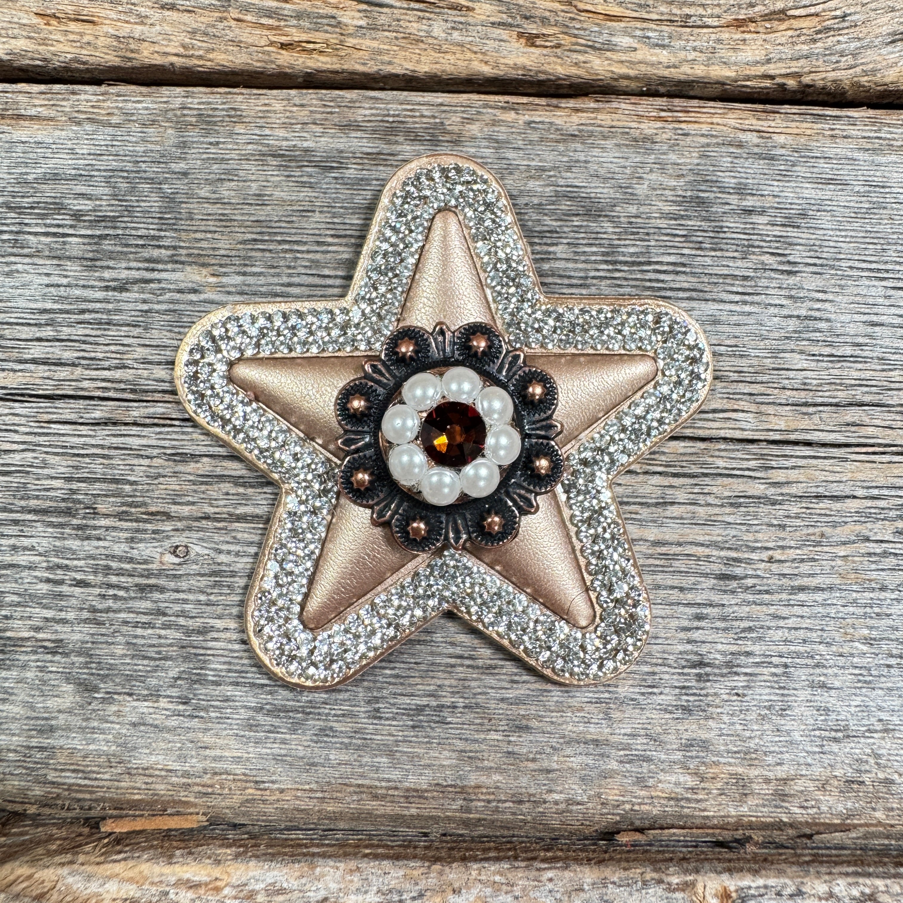 Bronze Small Star Rhinestone Rosette - Assorted Conchos