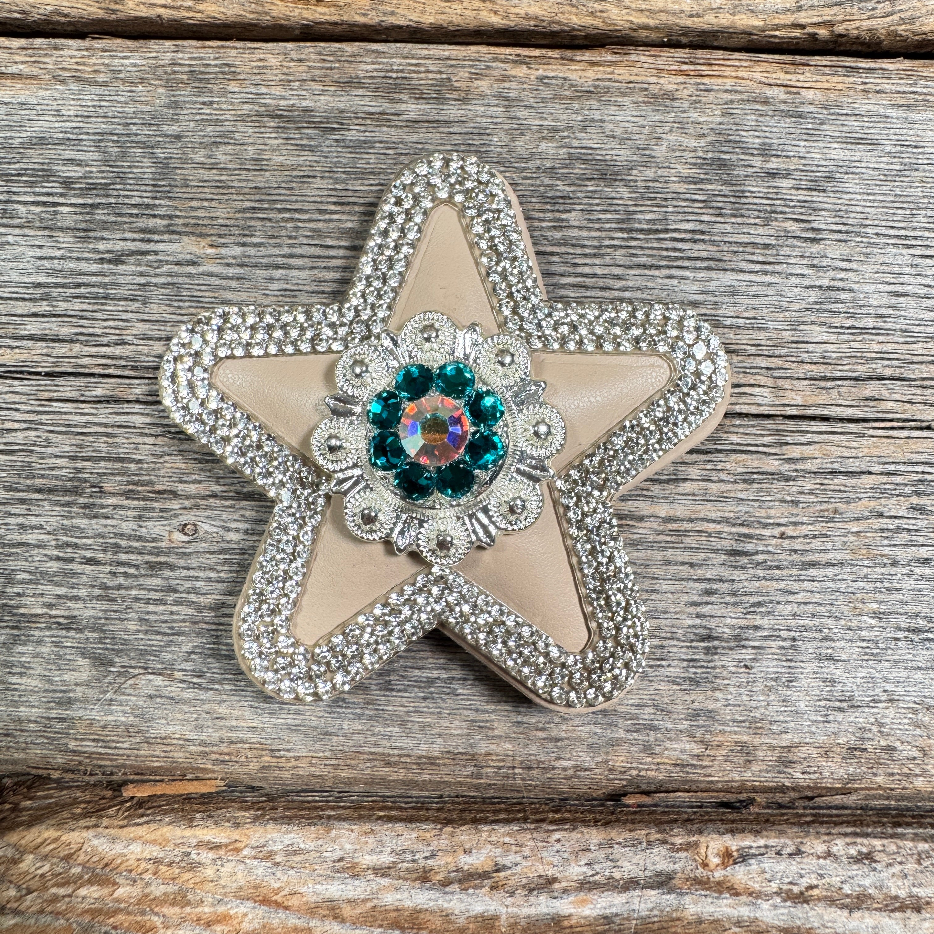 Tan Small Star Rhinestone Rosette - Assorted Conchos