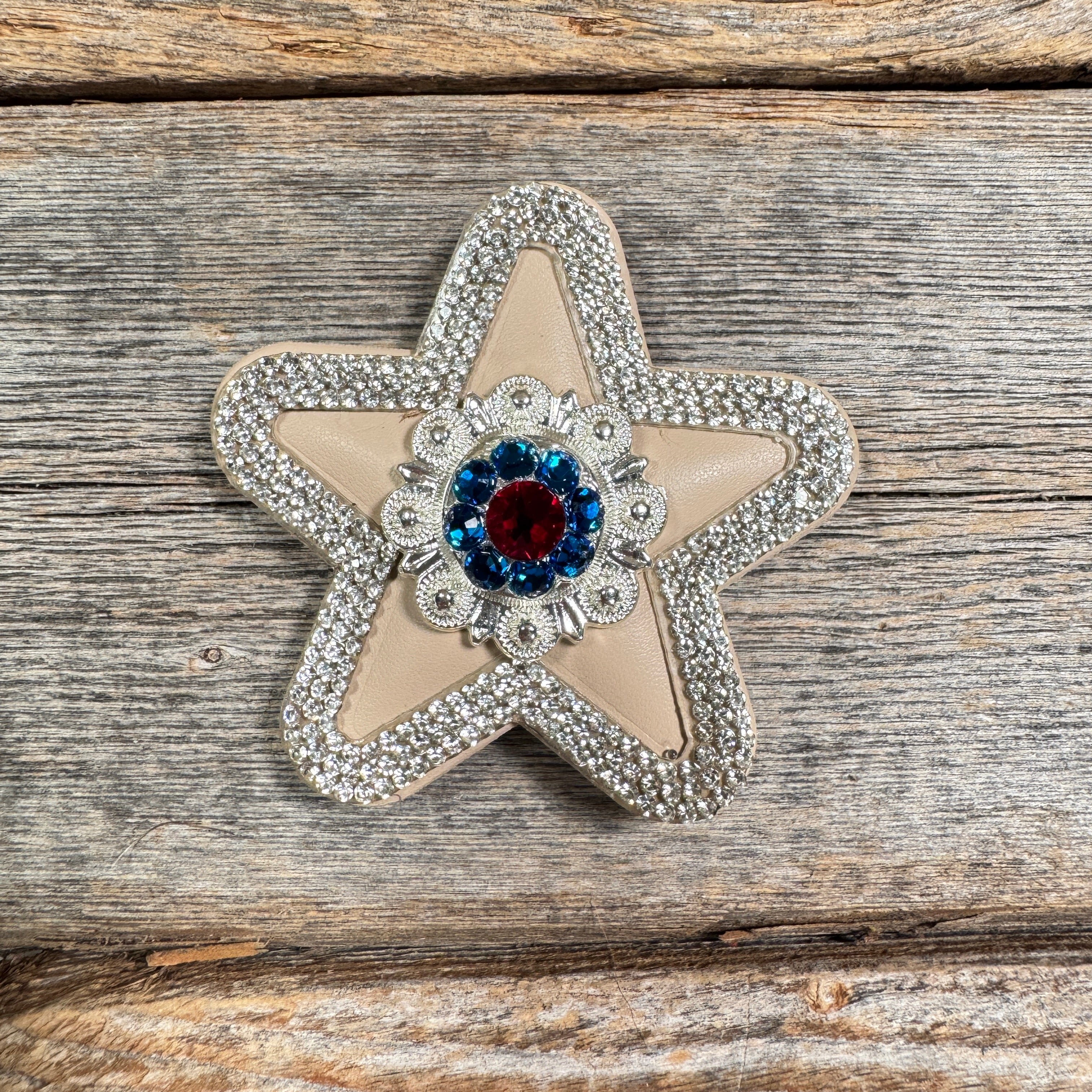 Tan Small Star Rhinestone Rosette - Assorted Conchos