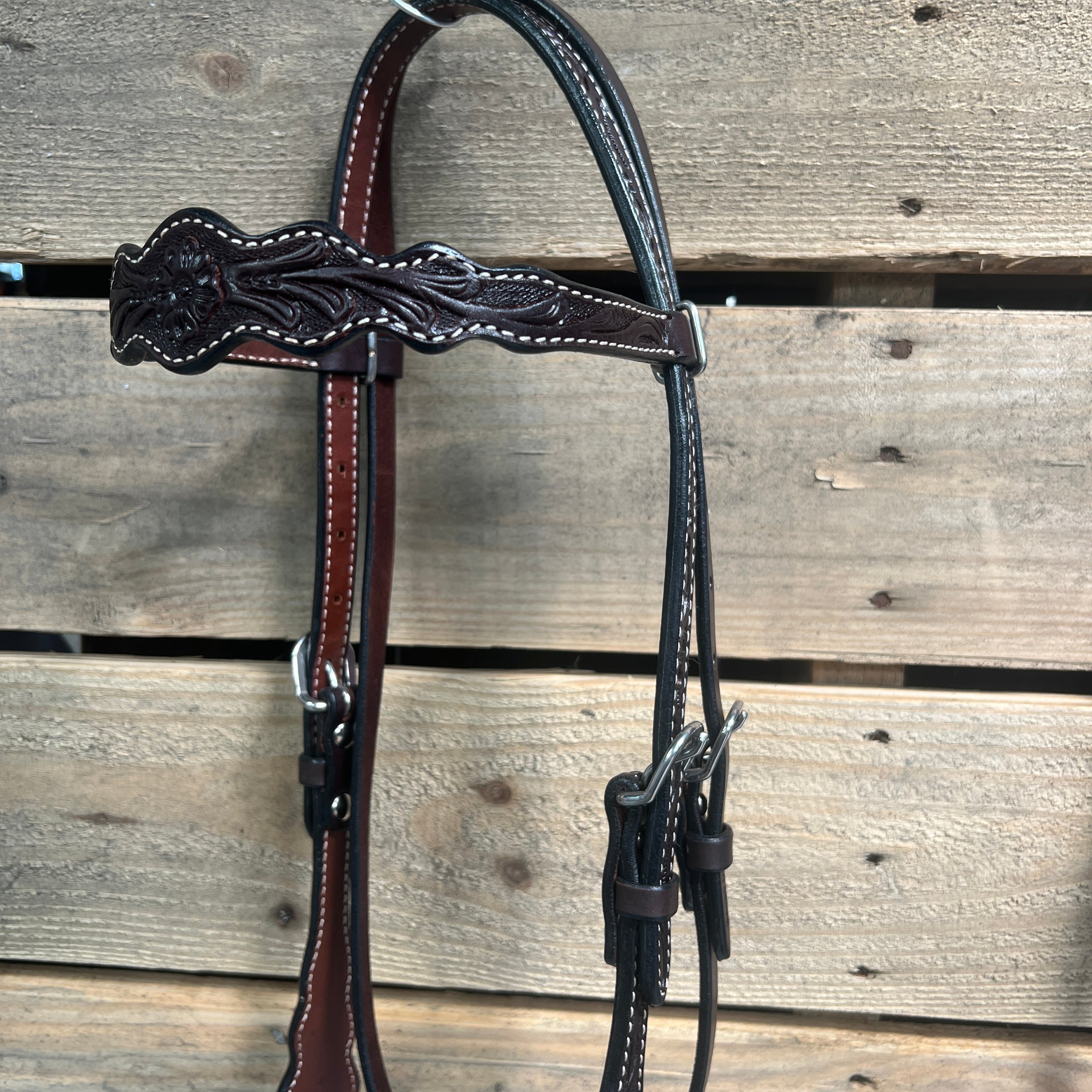 Dark Oil Floral Scalloped Purple Loping Hackamore #LHK017