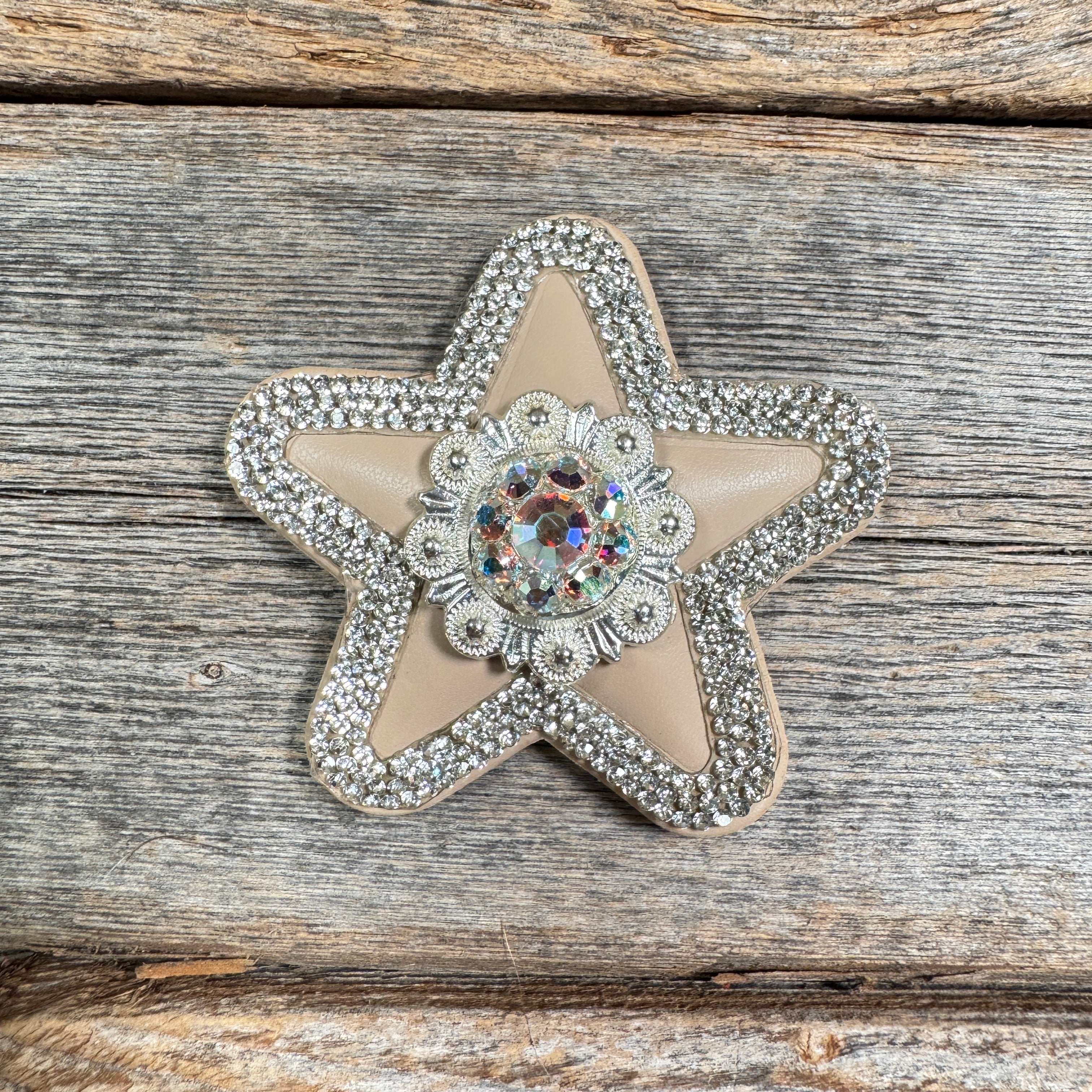 Tan Small Star Rhinestone Rosette - Assorted Conchos