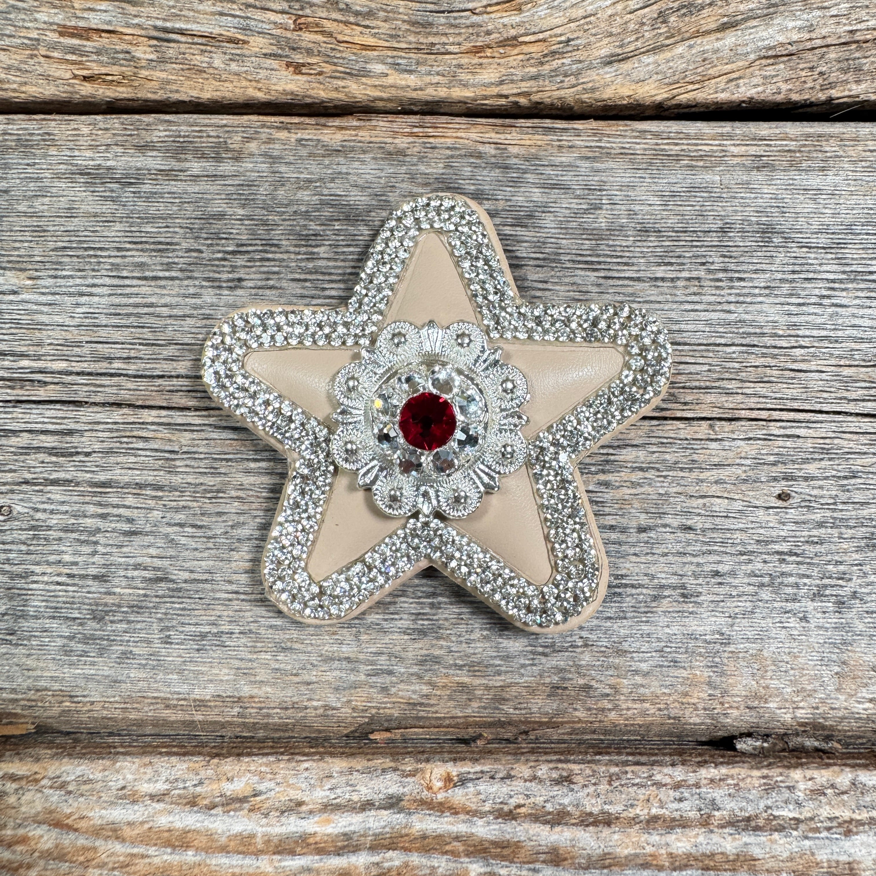 Tan Small Star Rhinestone Rosette - Assorted Conchos