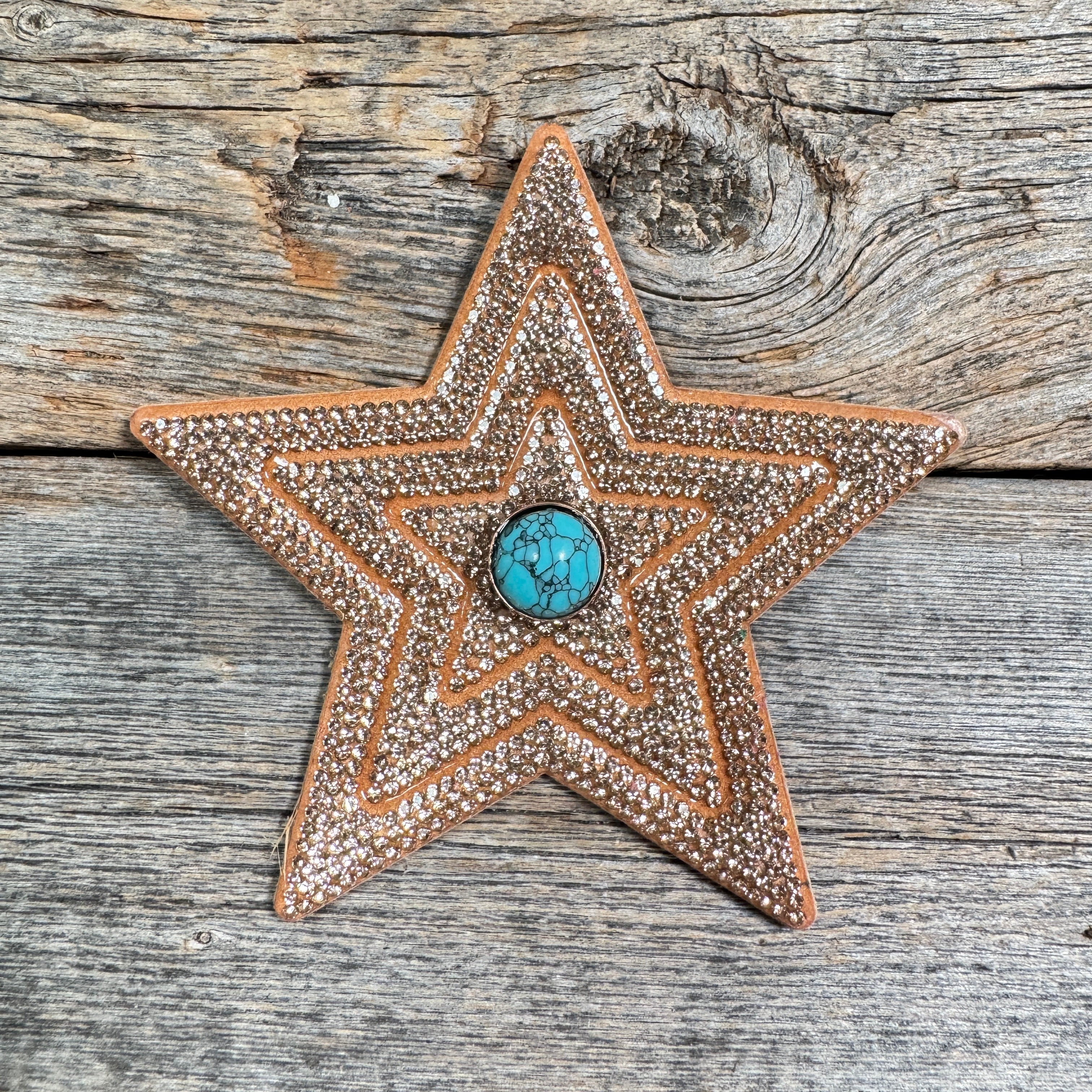 Copper Big Star Rhinestone Rosette - Assorted Conchos