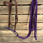 Medium Oil Floral Scalloped Purple Loping Hackamore #LHK022
