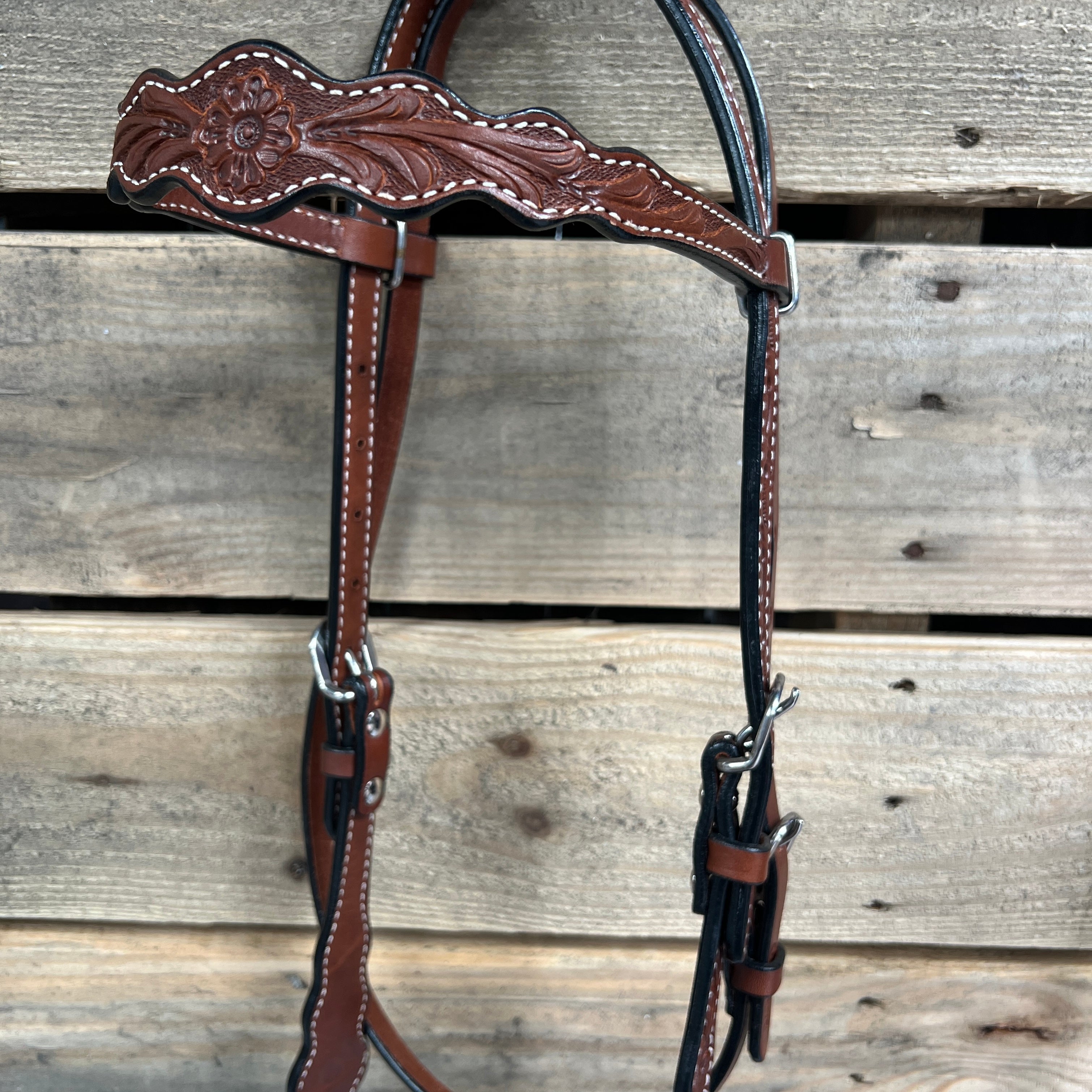 Medium Oil Floral Scalloped Purple Loping Hackamore #LHK022