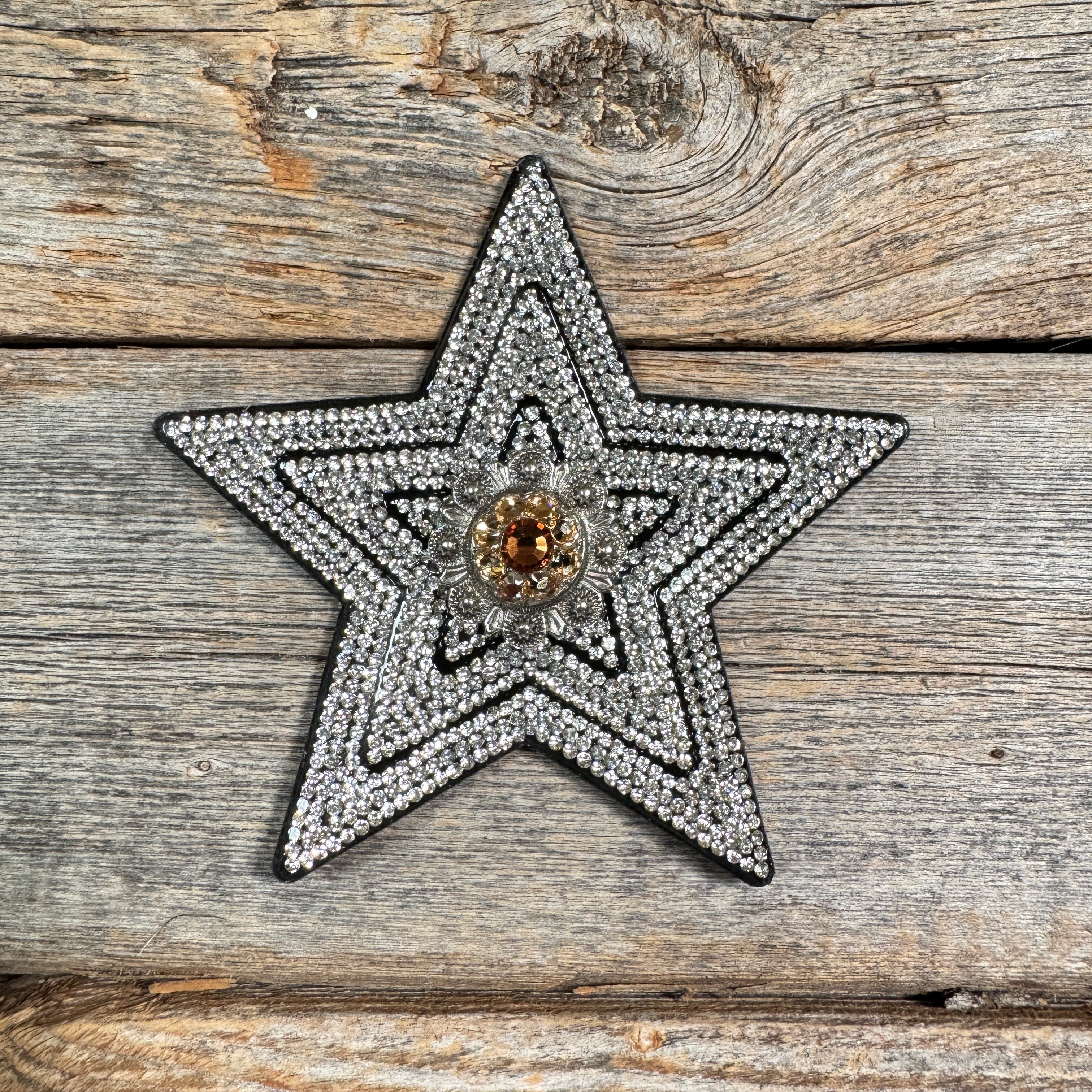 Black Big Star Rhinestone Rosette - Assorted Conchos
