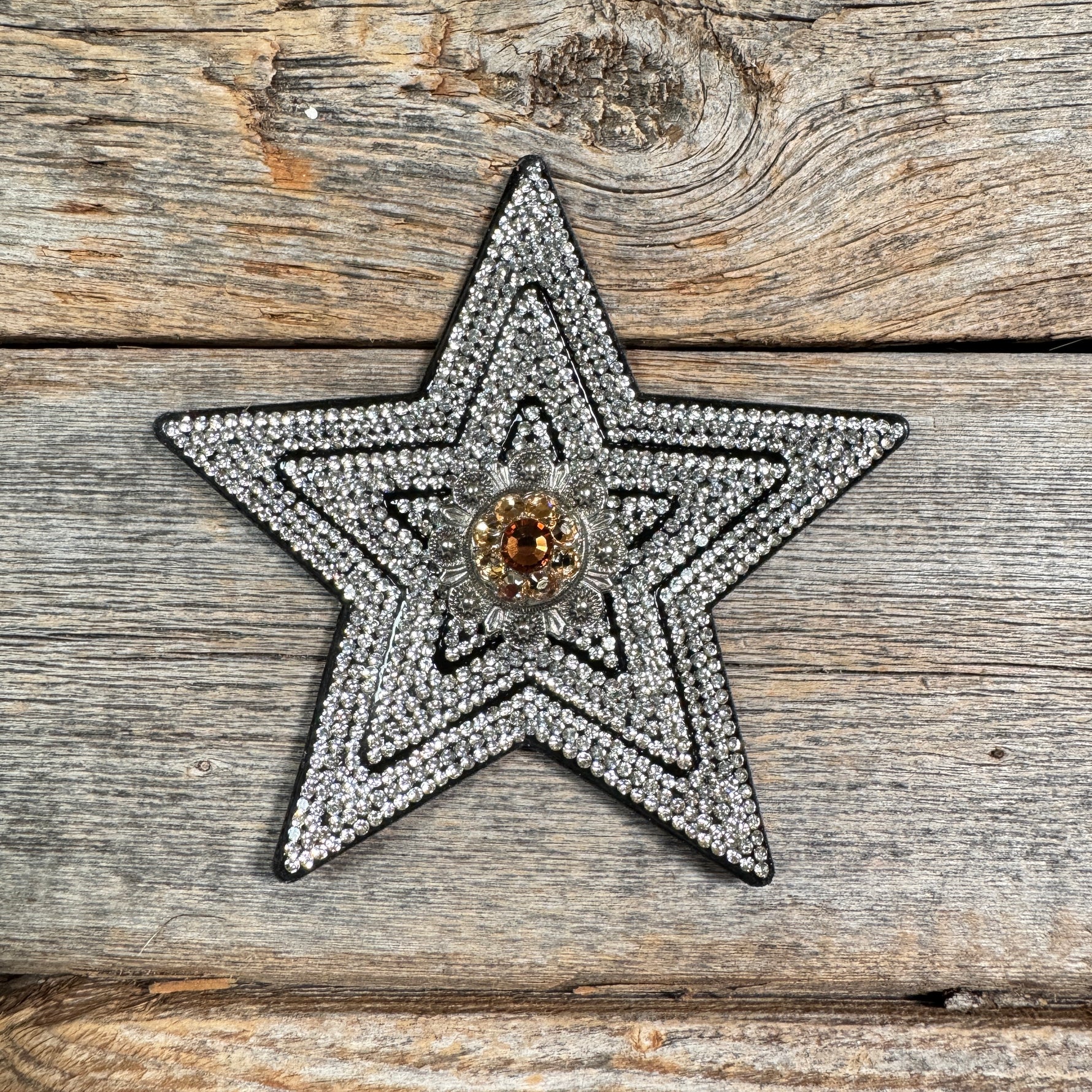 Black Big Star Rhinestone Rosette - Assorted Conchos