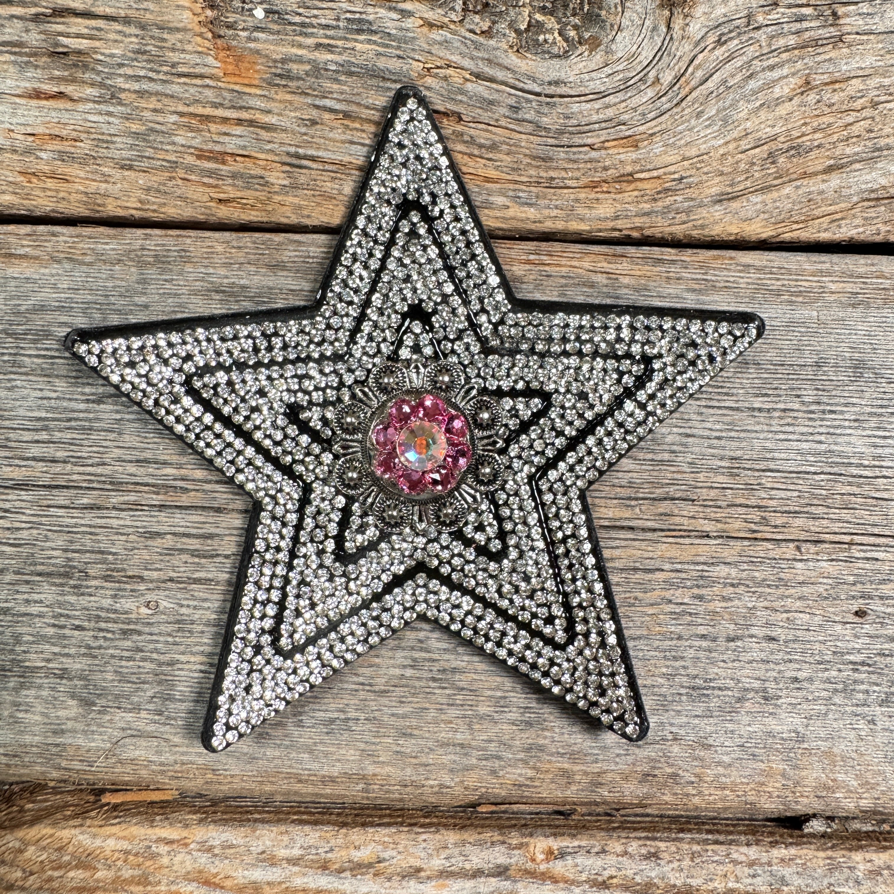 Black Big Star Rhinestone Rosette - Assorted Conchos