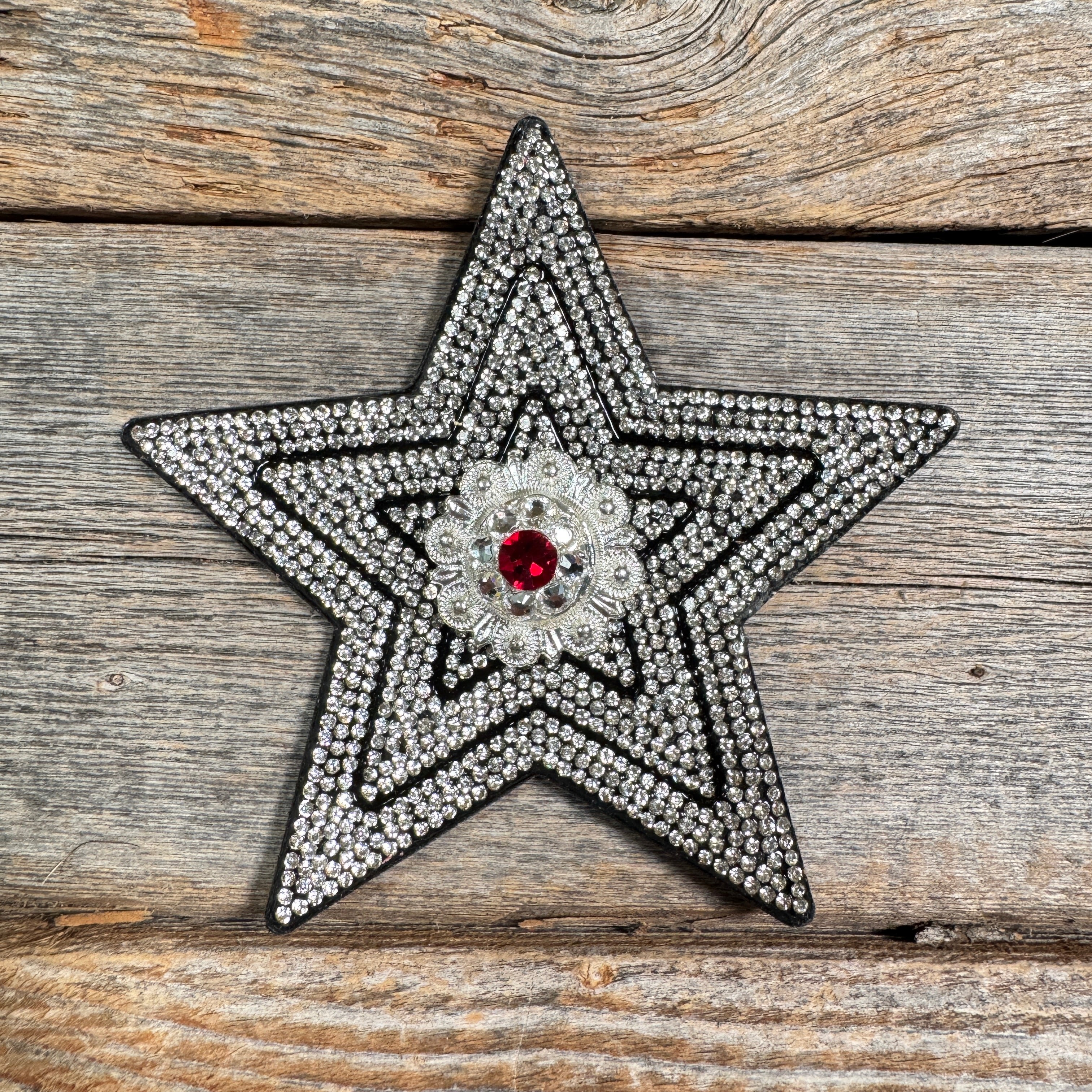 Black Big Star Rhinestone Rosette - Assorted Conchos