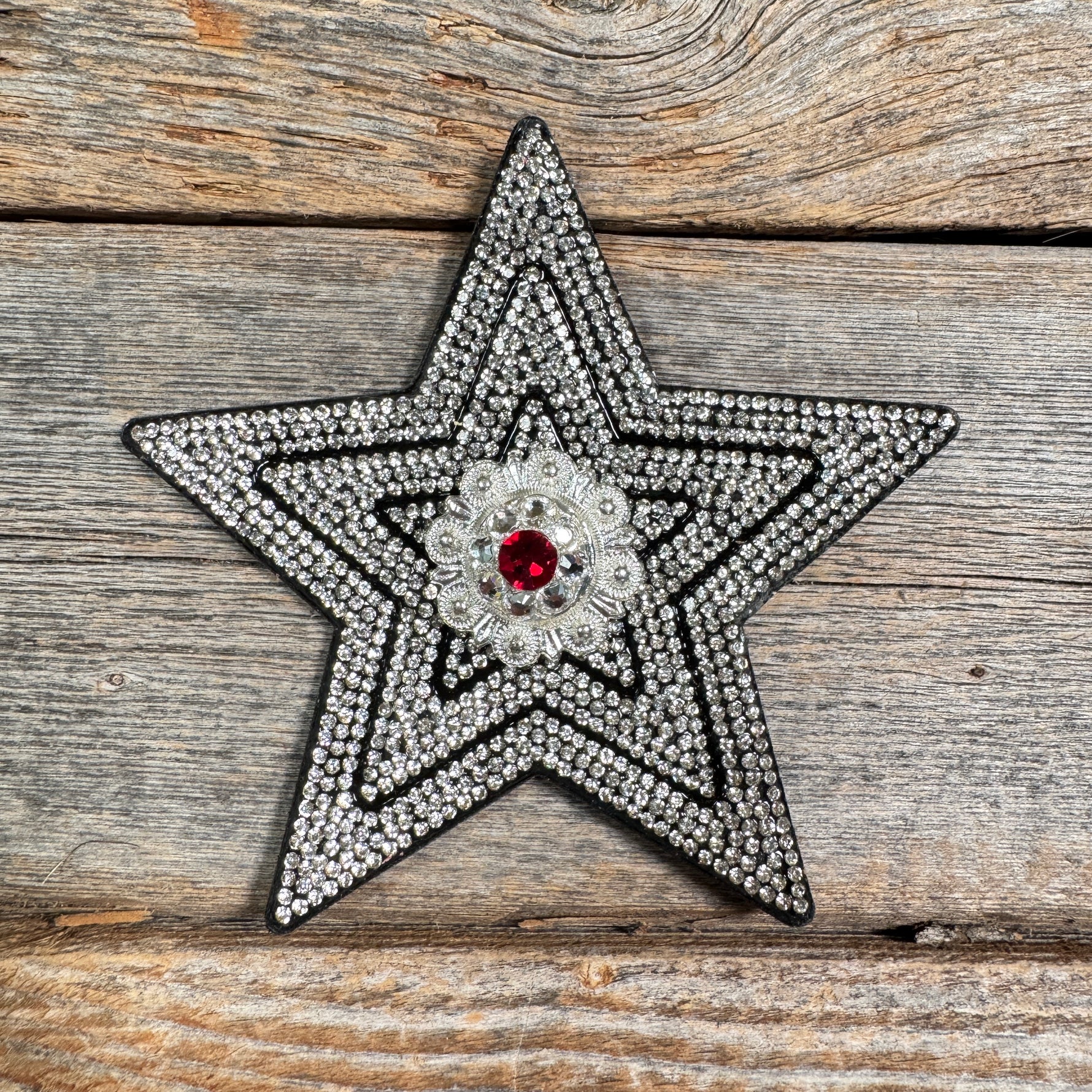 Black Big Star Rhinestone Rosette - Assorted Conchos