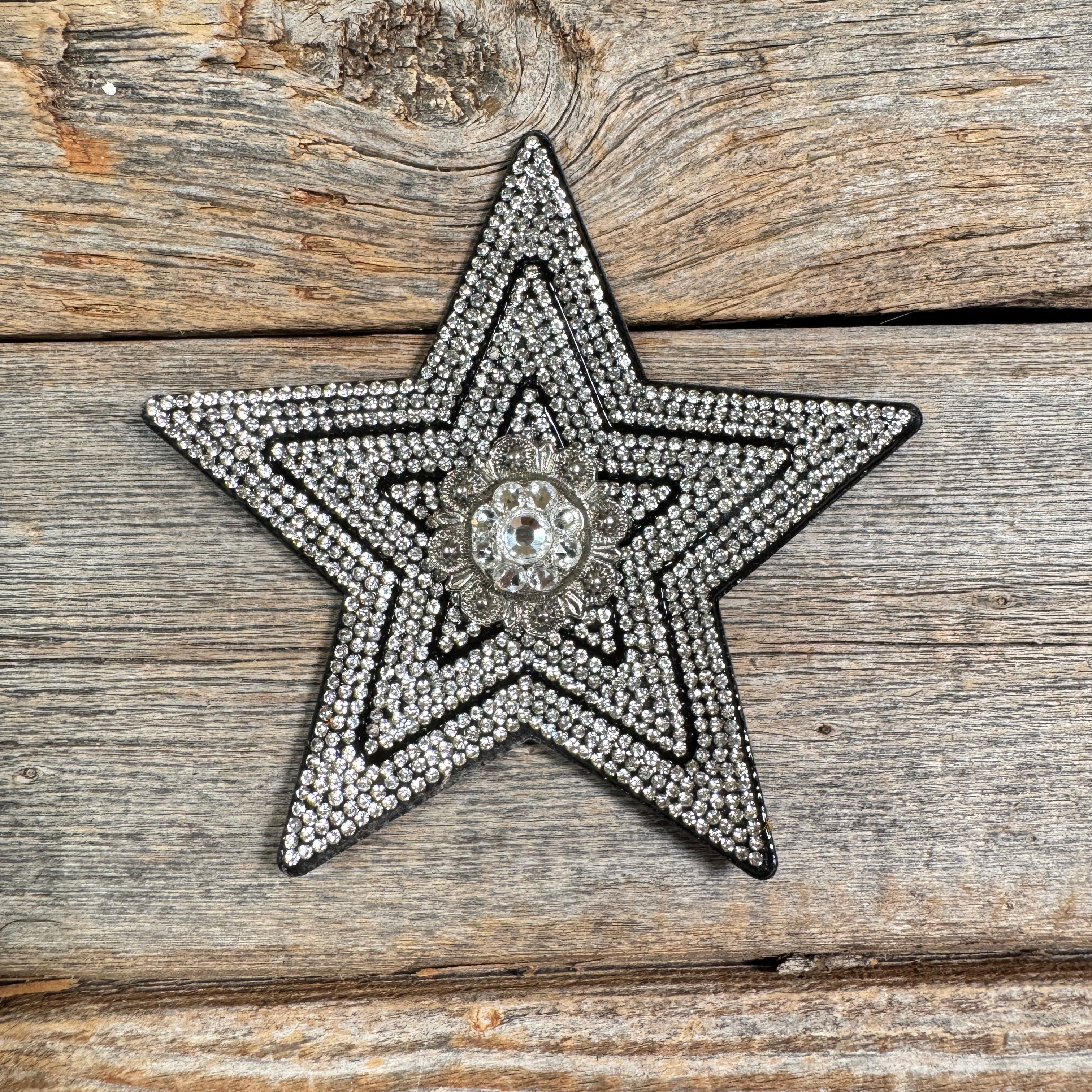 Black Big Star Rhinestone Rosette - Assorted Conchos