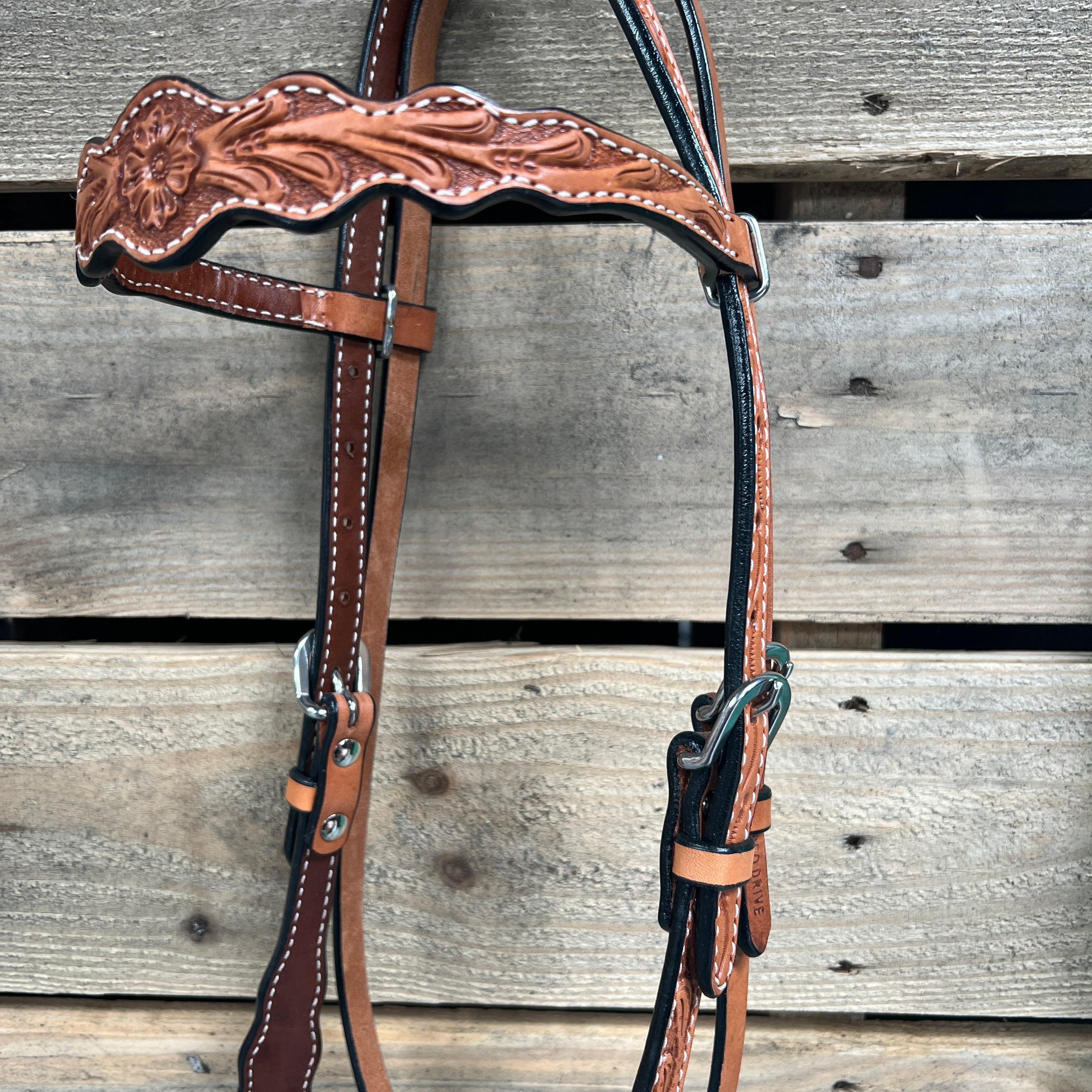 Light Oil Floral Scalloped Seafoam Loping Hackamore #LHK024