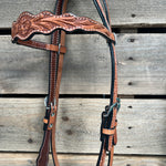 Light Oil Floral Scalloped Turquoise Loping Hackamore #LHK024