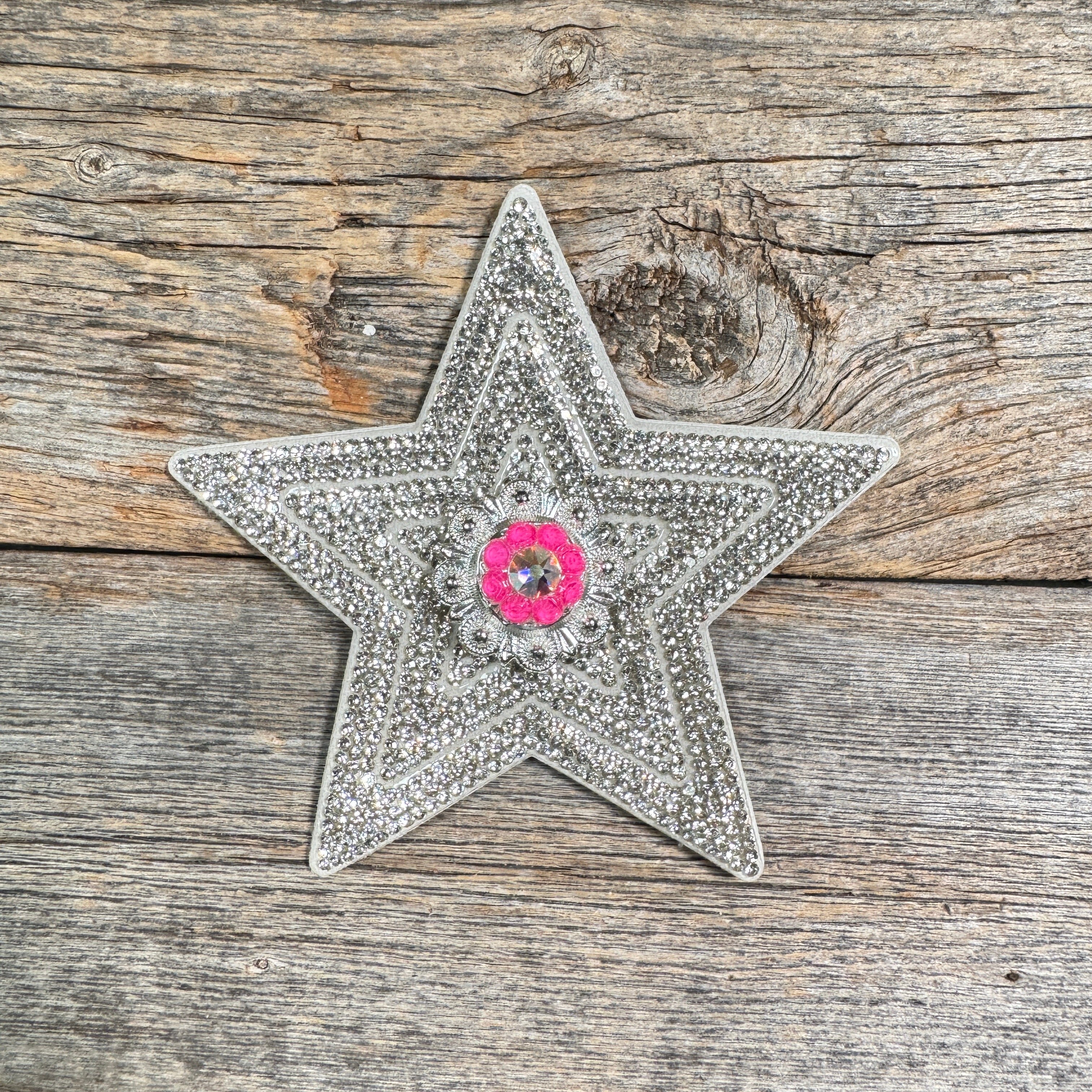White Big Star Rhinestone Rosette - Assorted Conchos