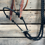 Light Oil Floral Scalloped Black Loping Hackamore #LHK025