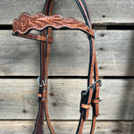 Light Oil Floral Scalloped Black Loping Hackamore #LHK025