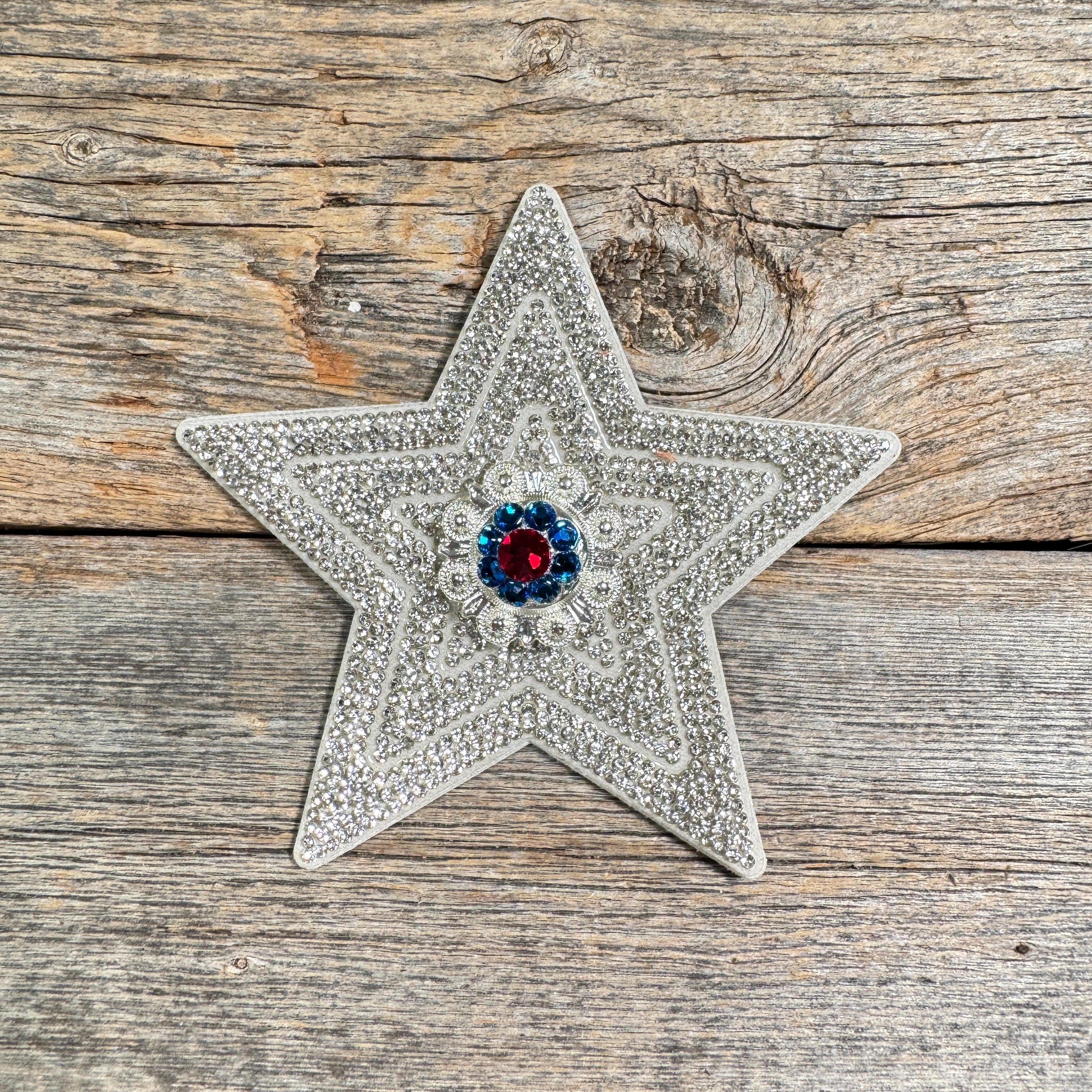 White Big Star Rhinestone Rosette - Assorted Conchos