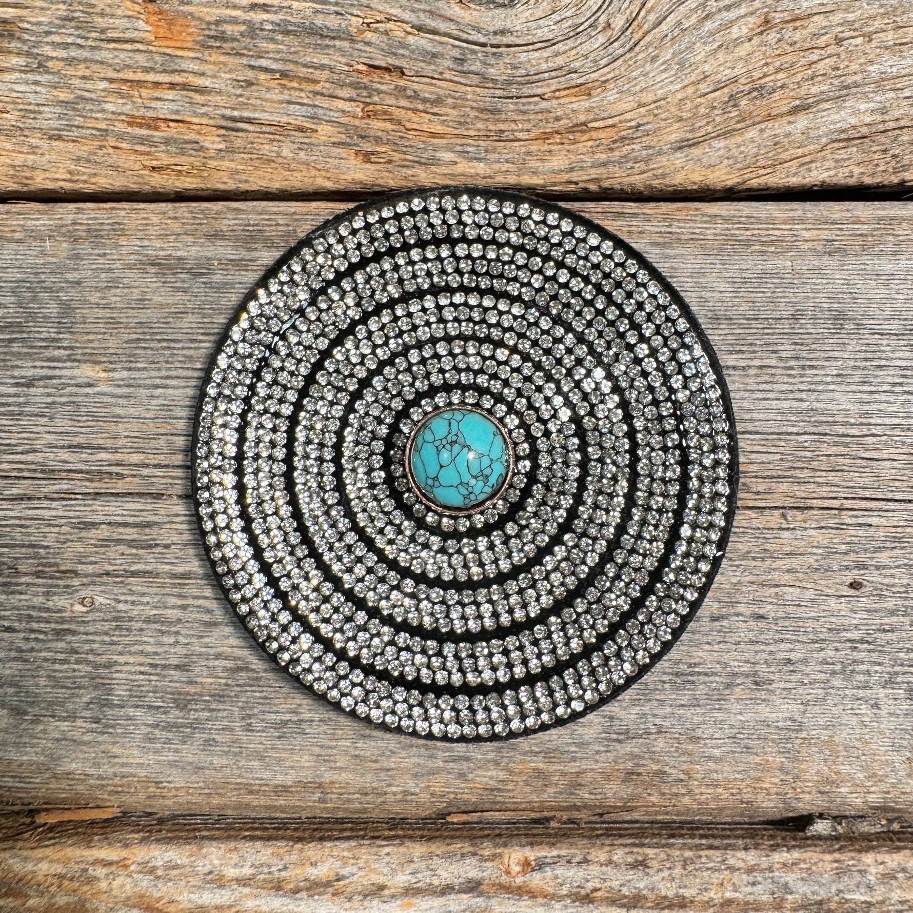 Black Clear Circle Rhinestone Rosette - Assorted Conchos