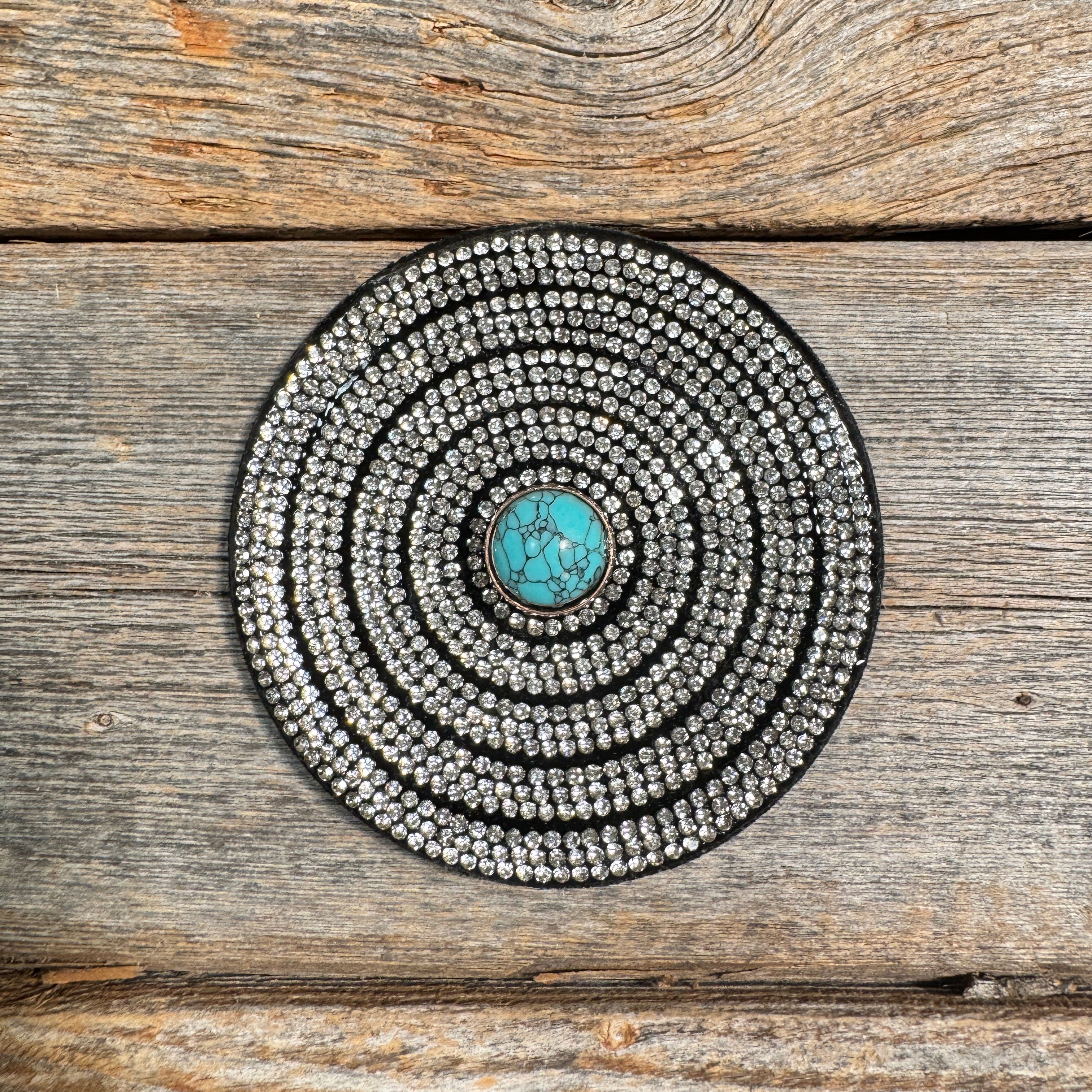 Black Clear Circle Rhinestone Rosette - Assorted Conchos