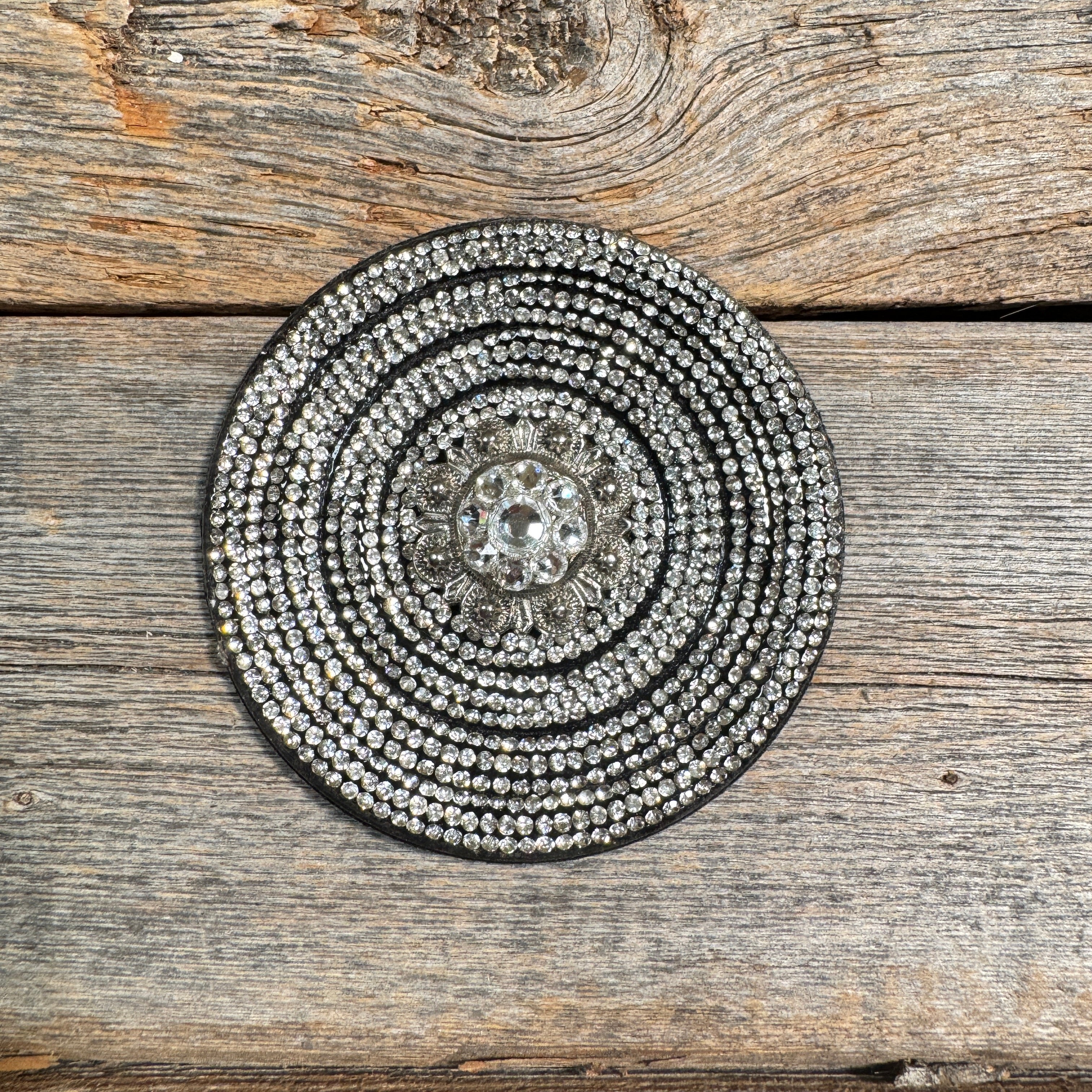 Black Clear Circle Rhinestone Rosette - Assorted Conchos
