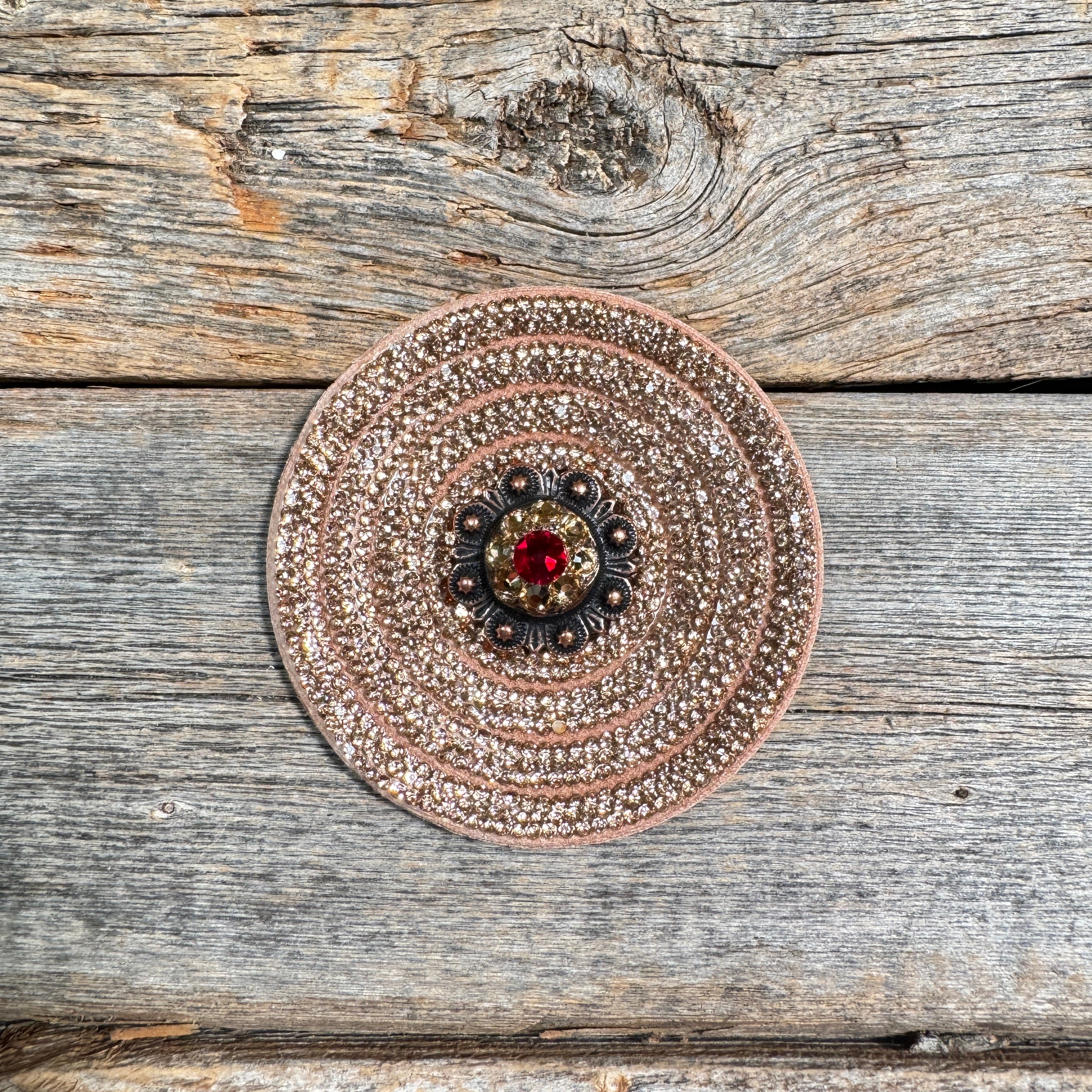 Copper Circle Rhinestone Rosette - Assorted Conchos