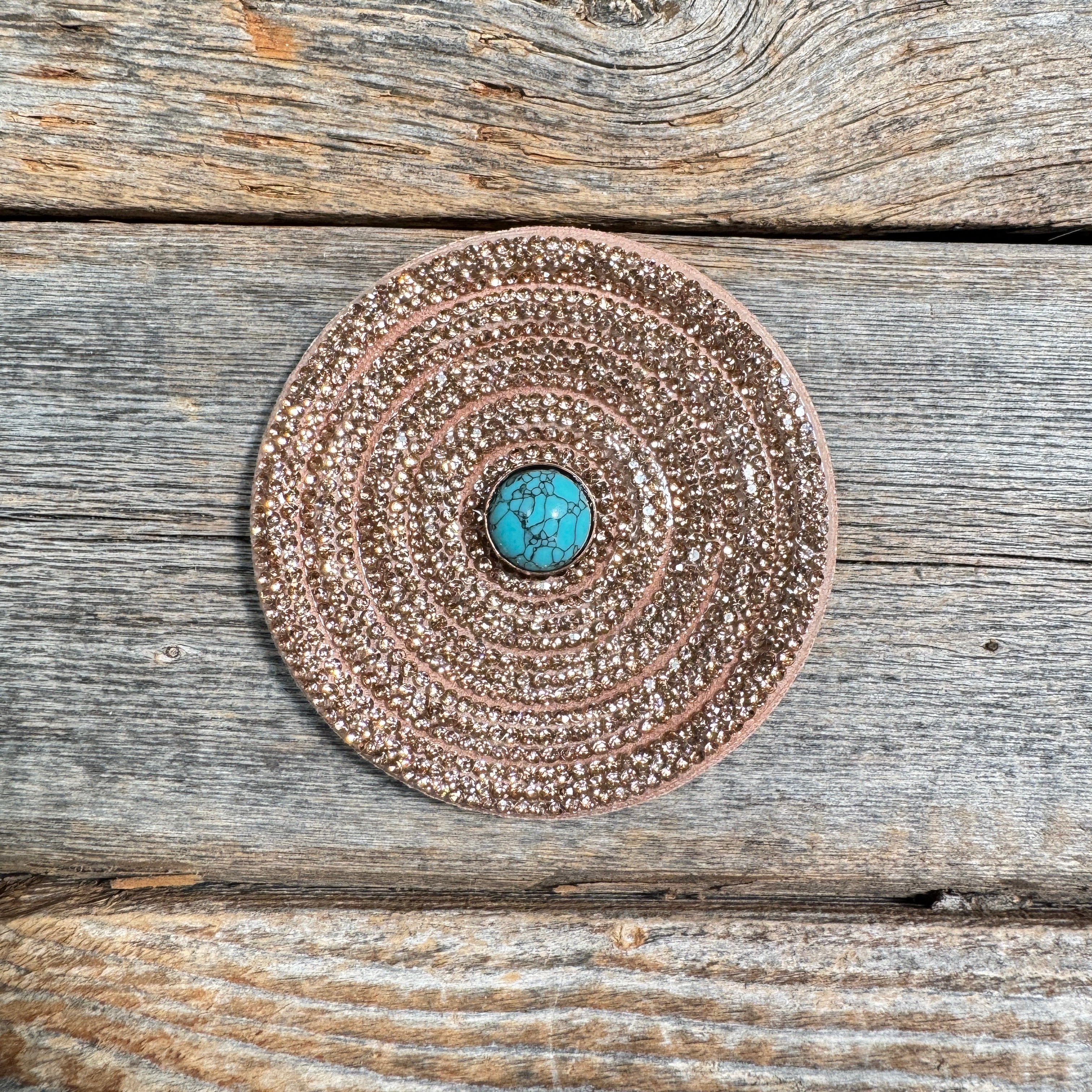 Copper Circle Rhinestone Rosette - Assorted Conchos