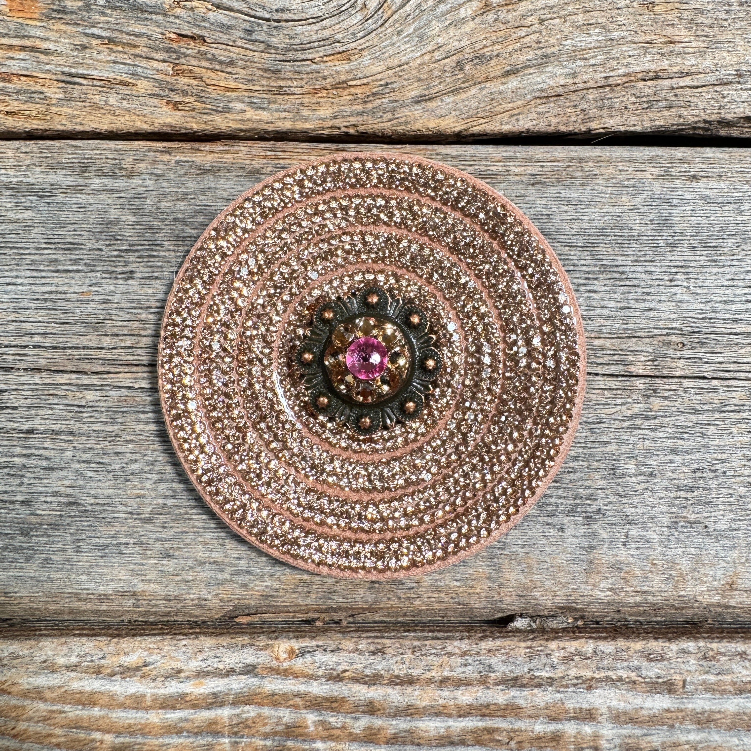 Copper Circle Rhinestone Rosette - Assorted Conchos