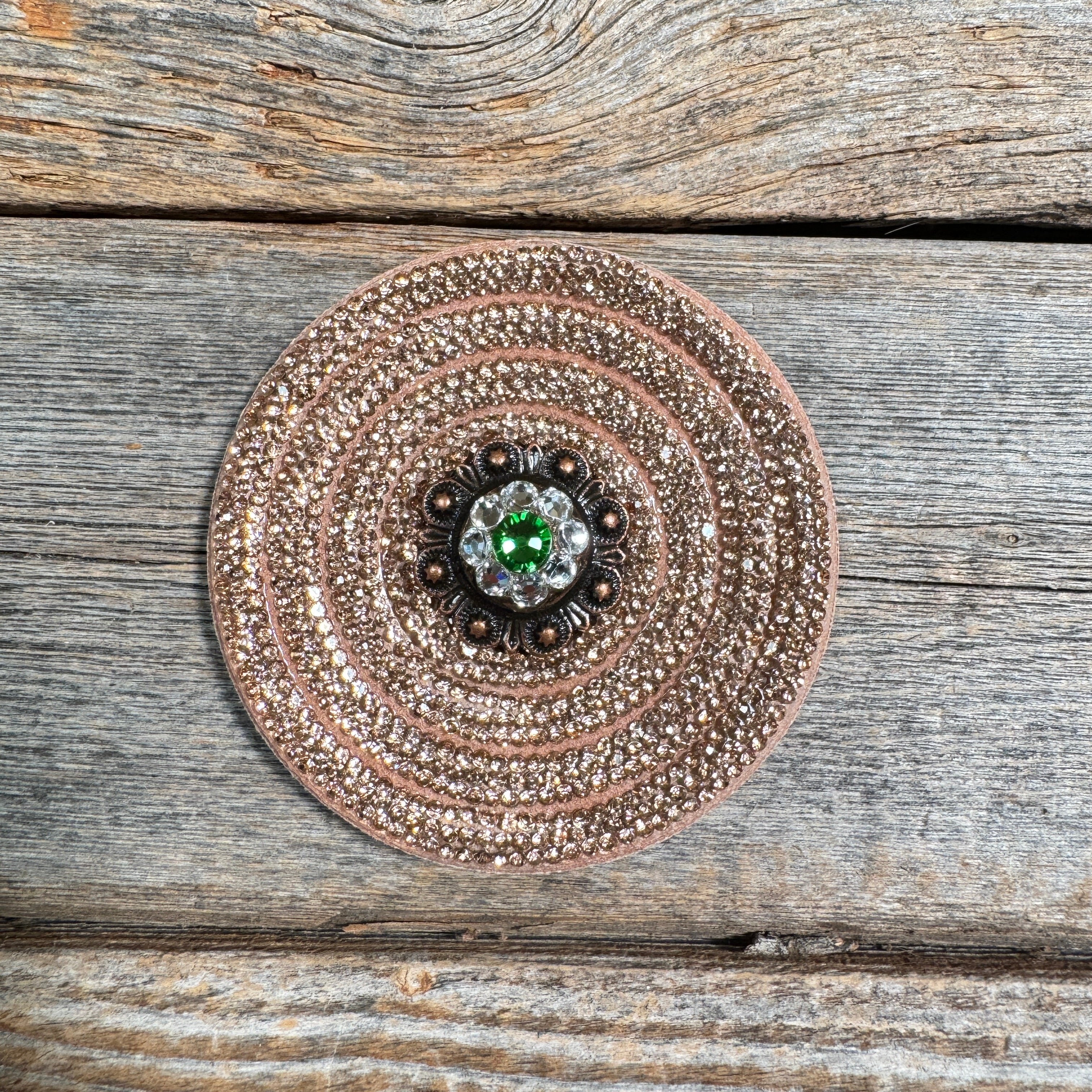 Copper Circle Rhinestone Rosette - Assorted Conchos